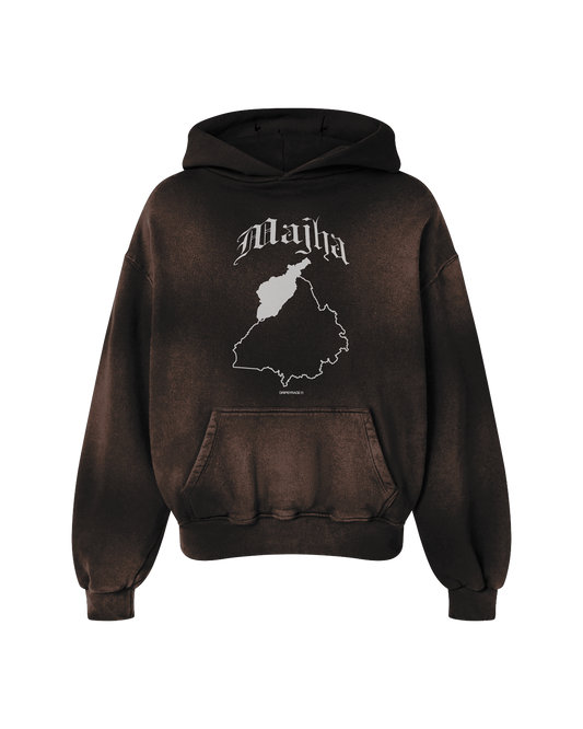 MAJHA OVERSIZED PREMIUM FADED HOODIE VINTAGE BURGUNDY