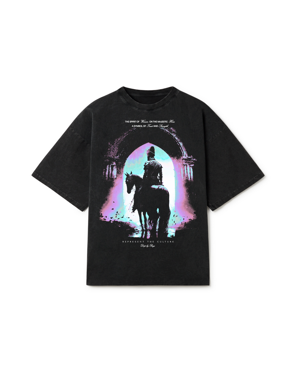 MAJESTIC KING OVERSIZED FADED T-SHIRT