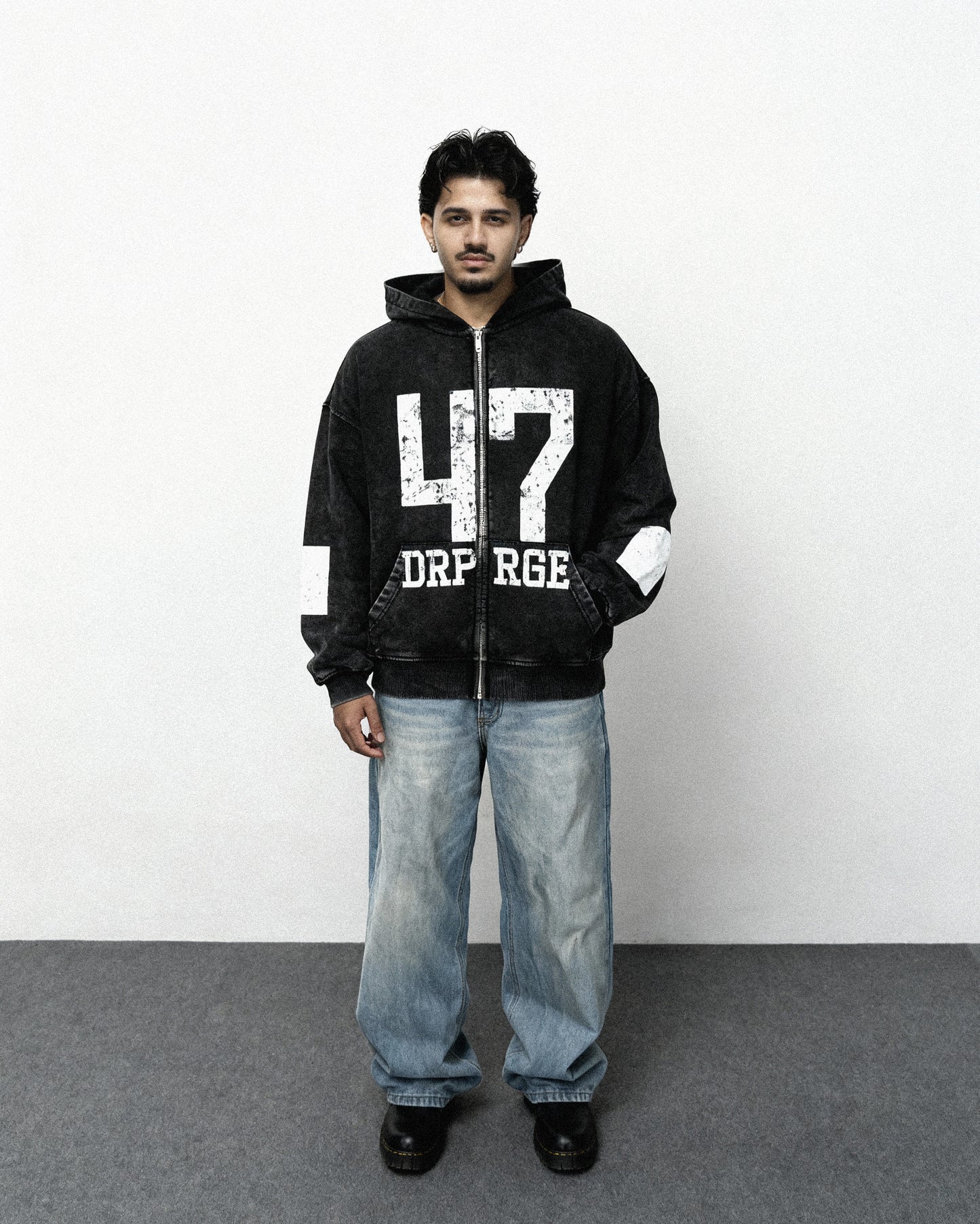 47 DRPRAGE FADED ZIP UP HOODIE