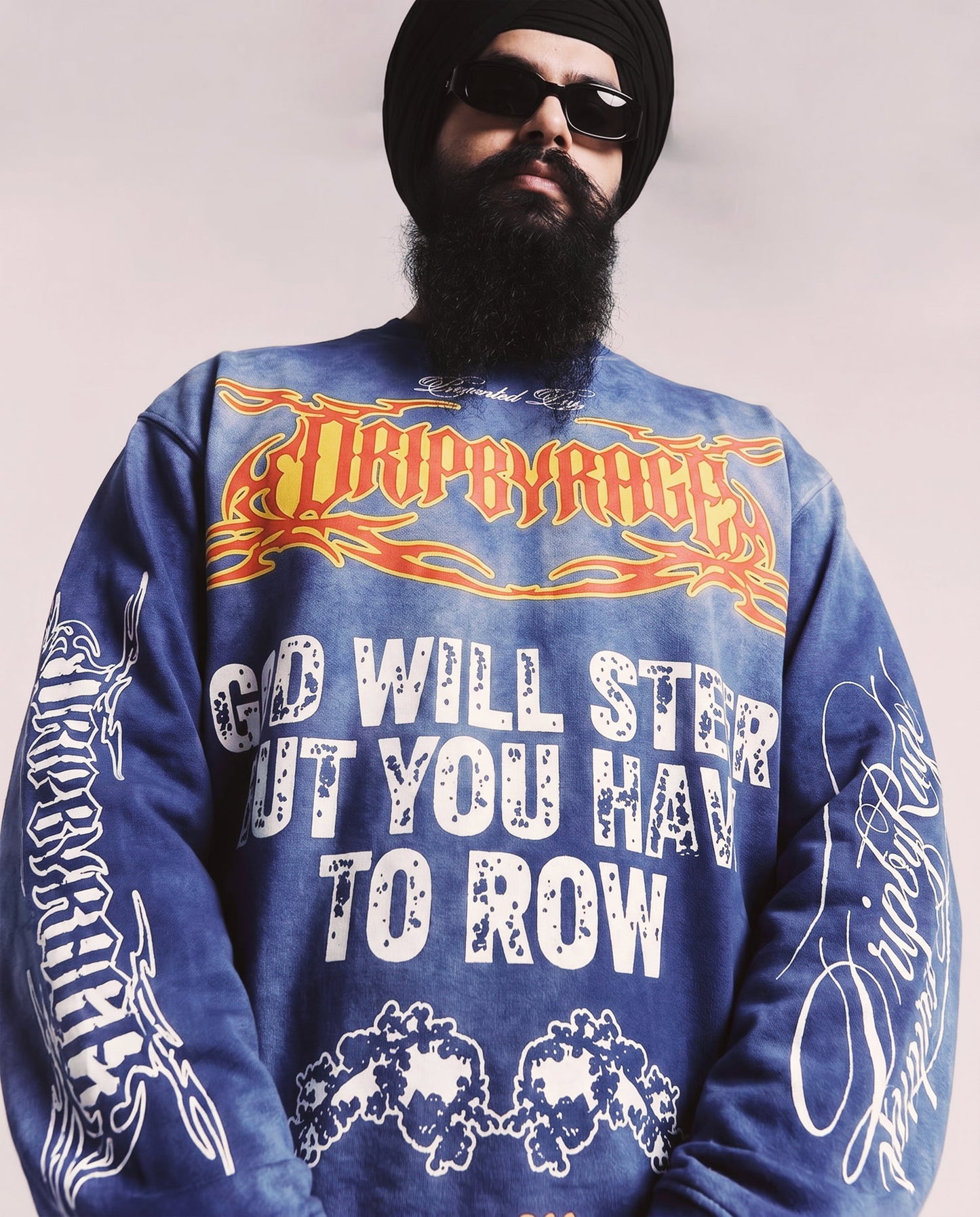 DOUBLE PRAYER FADED WASHED LONG SLEEVE T-SHIRT