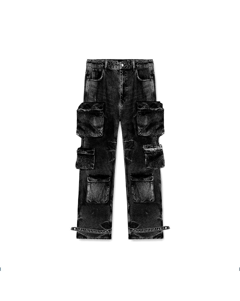 STONE WASHED CARGO DENIM
