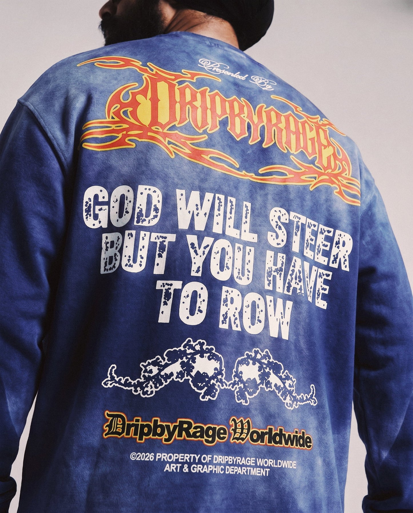 DOUBLE PRAYER FADED WASHED LONG SLEEVE T-SHIRT