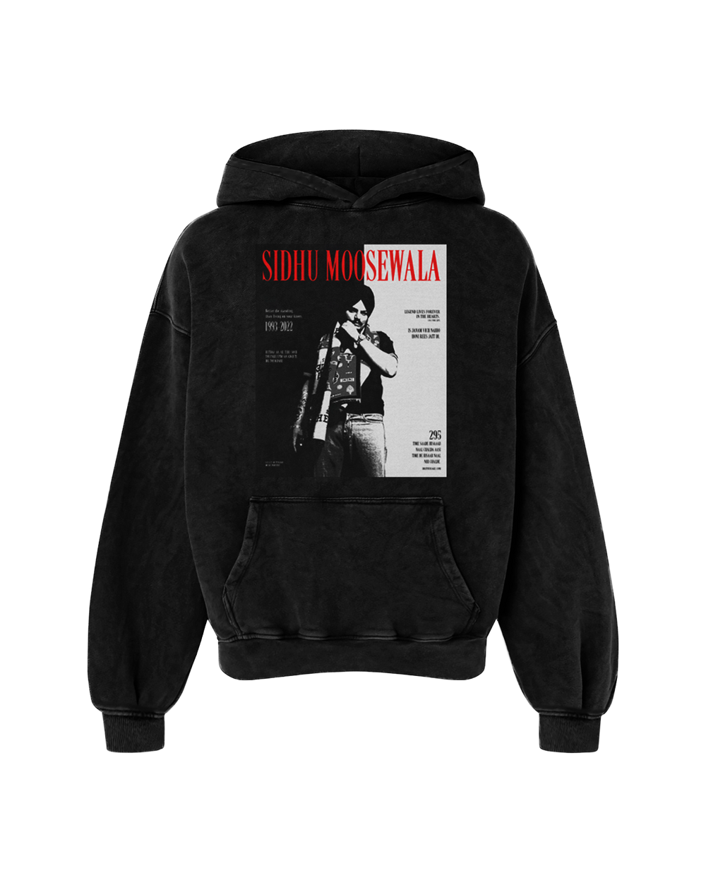 SIDHU X SCARFACE OVERSIZED FADED HOODIE