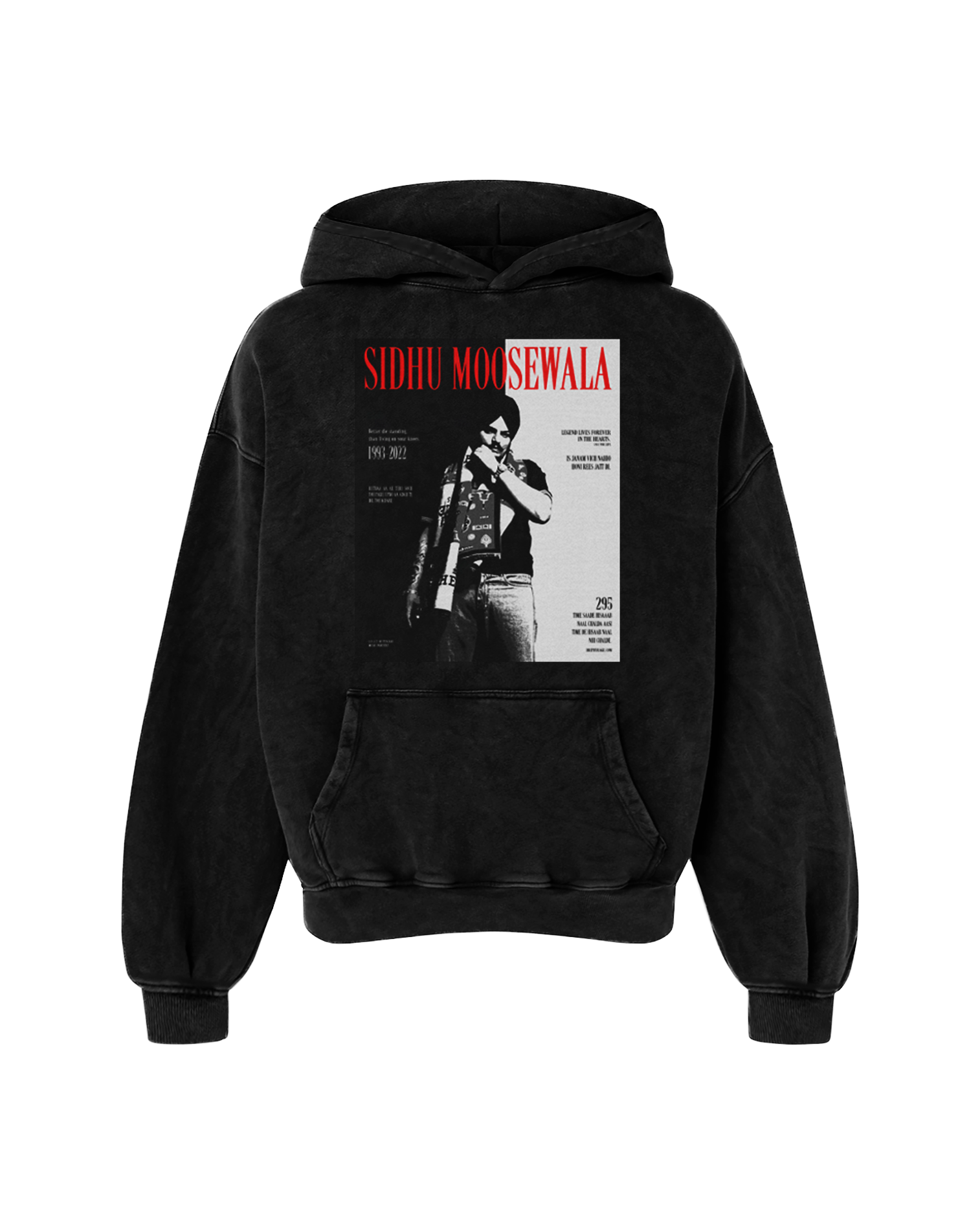 SIDHU X SCARFACE OVERSIZED FADED HOODIE