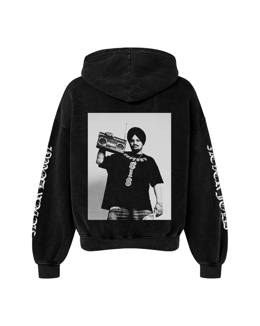 NEVER FOLD OVERSIZED FADED HOODIE