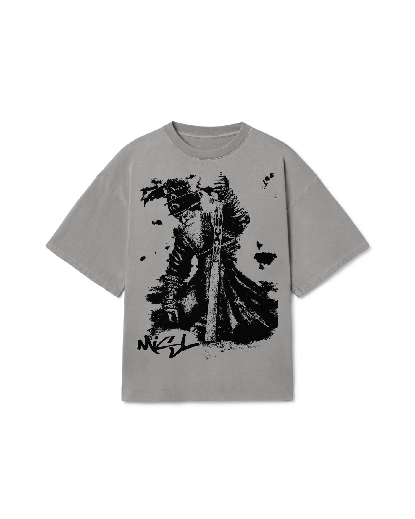 SHAHID MISL OVERSIZED T-SHIRT FADED GREY