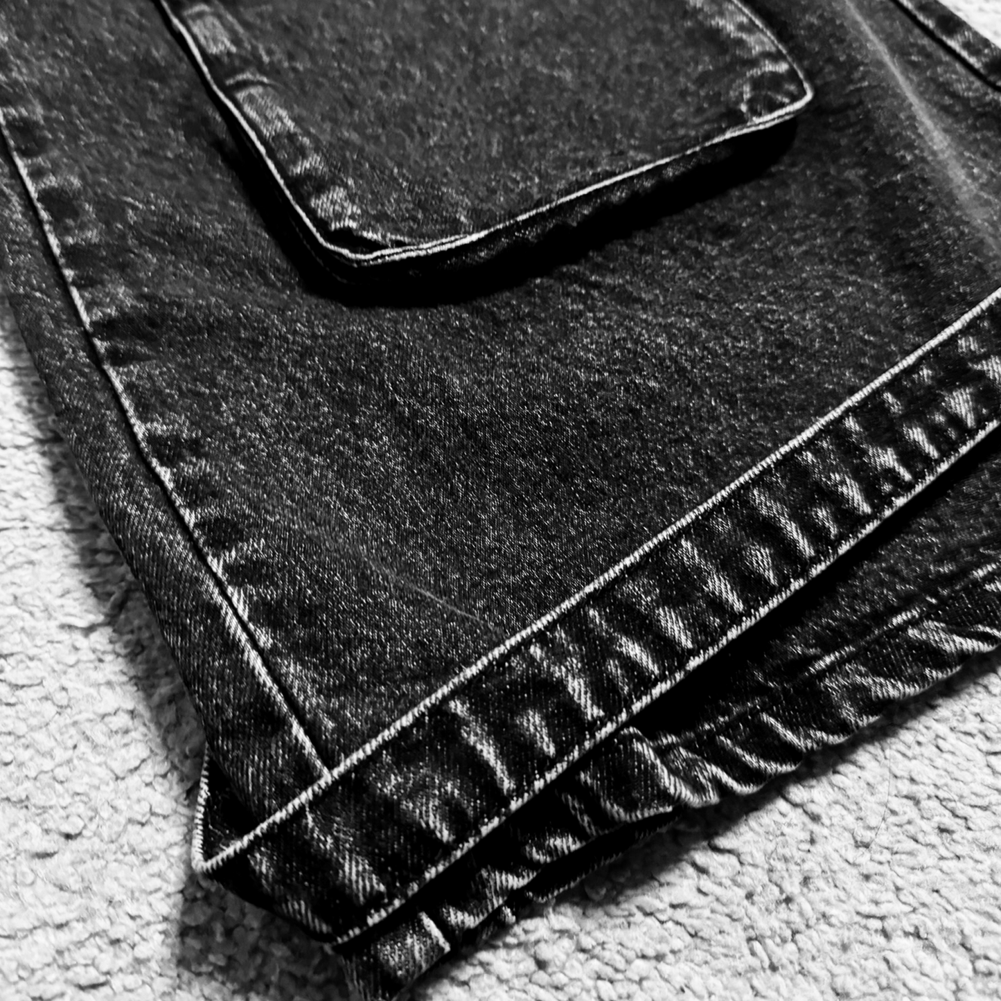 STONE WASHED CARGO DENIM