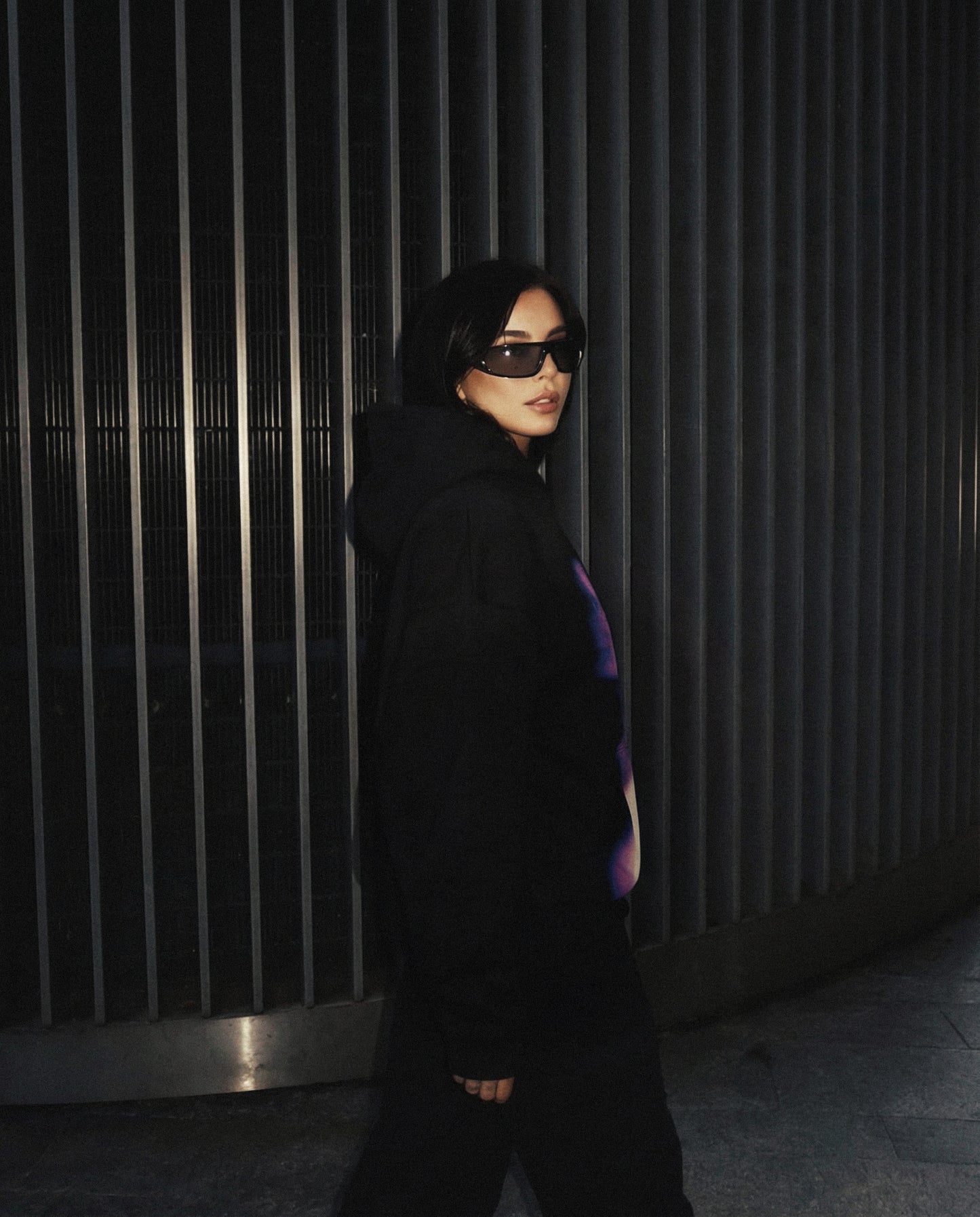 REKHA BIG PRINT SUN FADED BOXY HOODIE