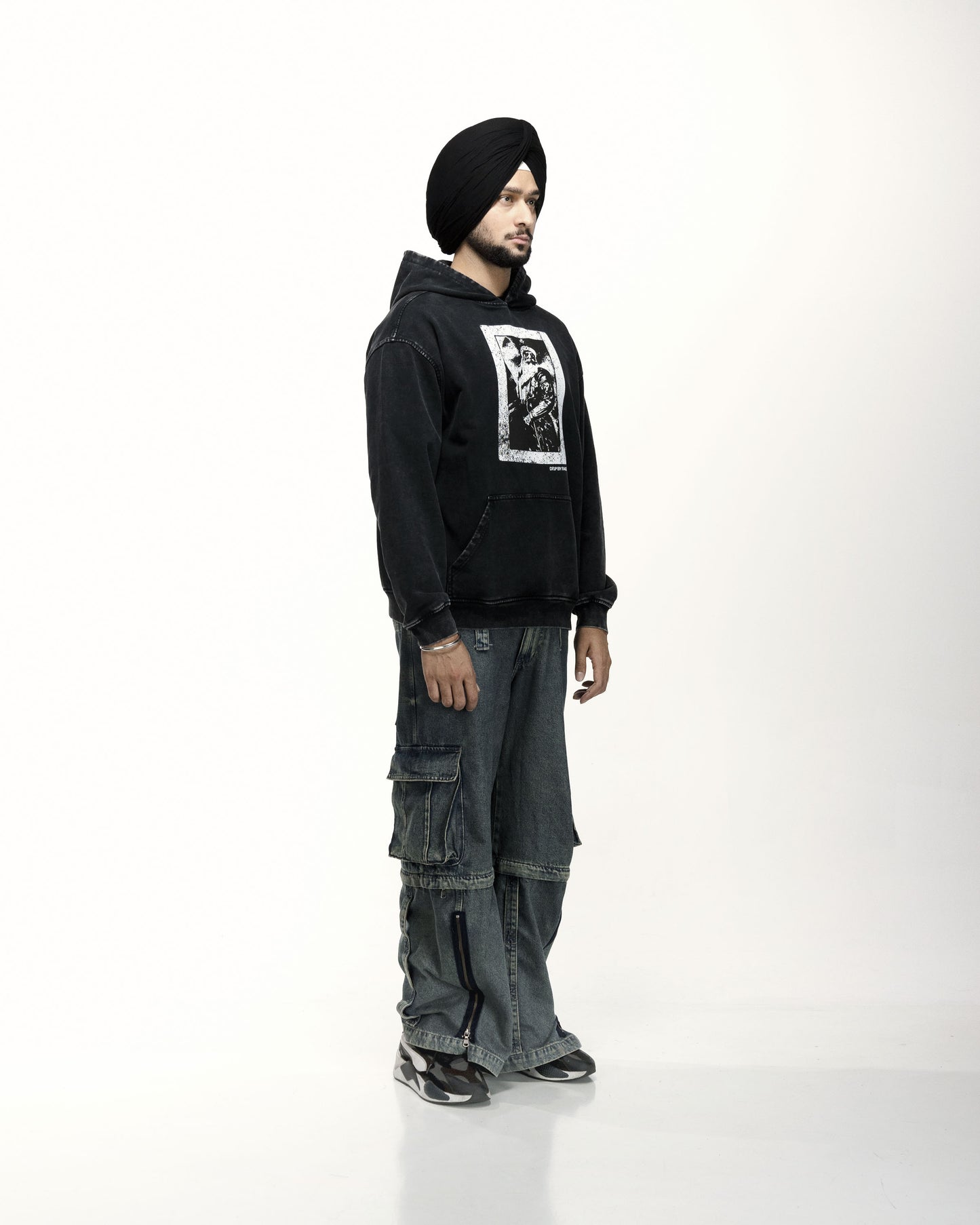 GOD WILL STEER OVERSIZED FADED HOODIE