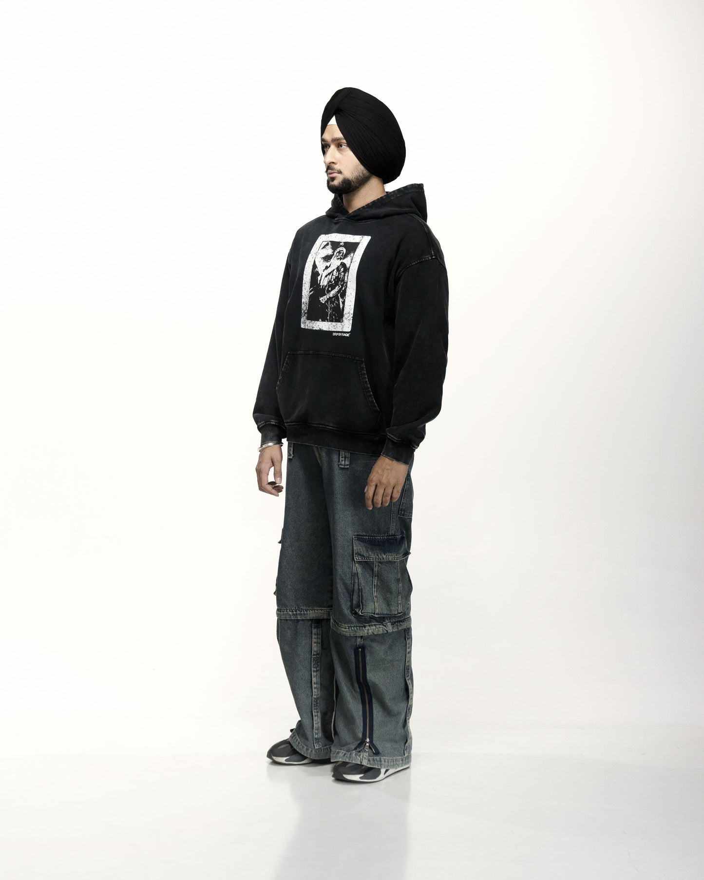 GOD WILL STEER OVERSIZED FADED HOODIE