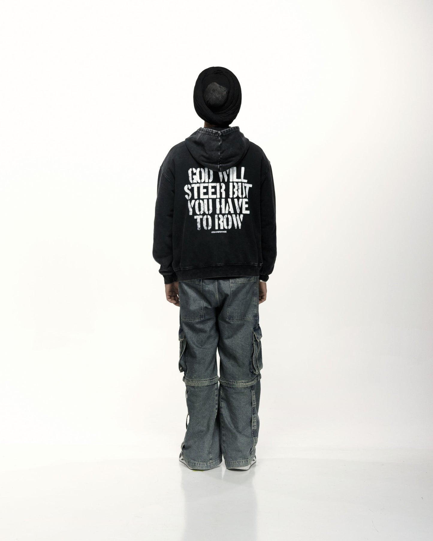 GOD WILL STEER OVERSIZED FADED HOODIE