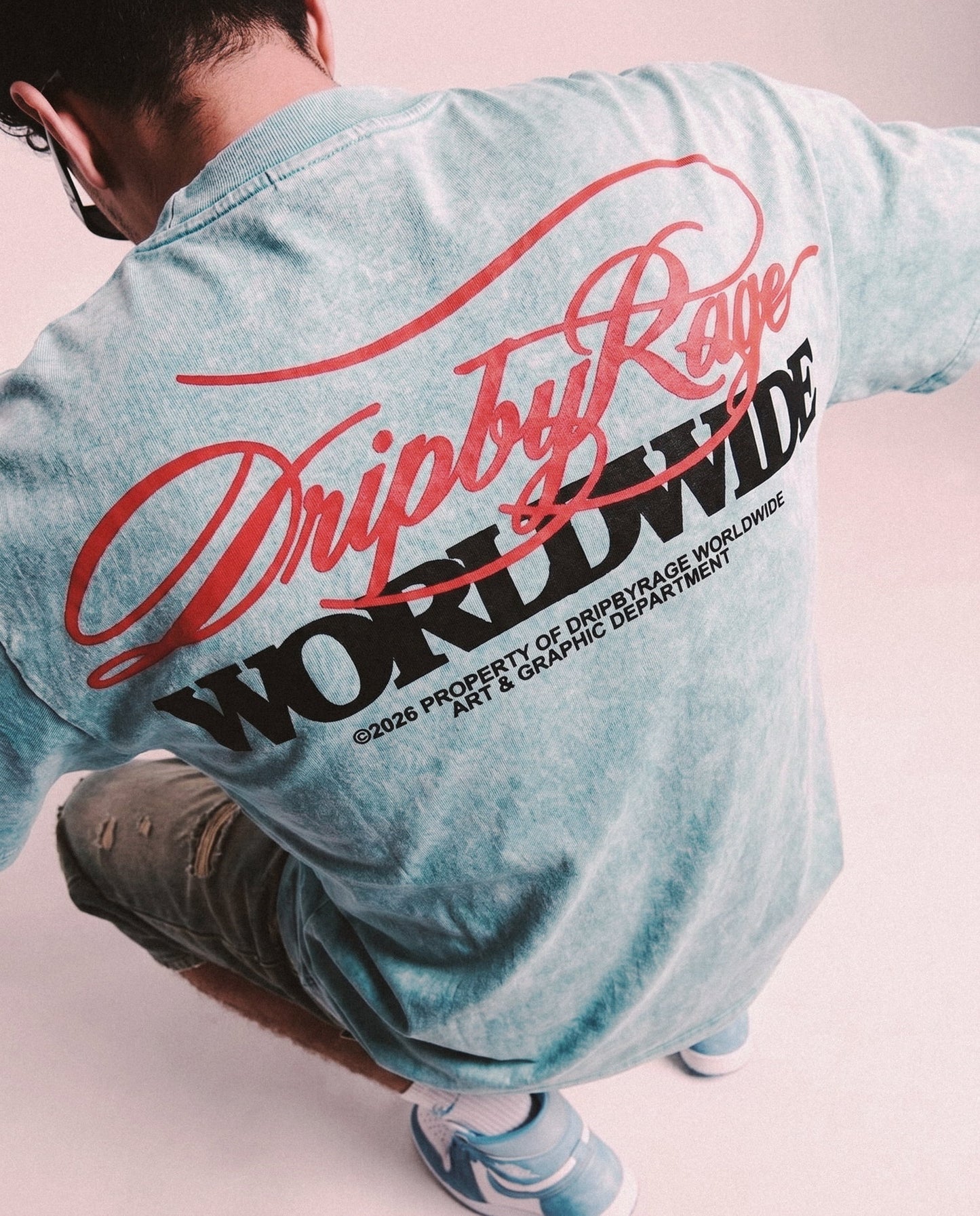 NO MERCY ABOVE OVERSIZED STONE WASH T-SHIRT