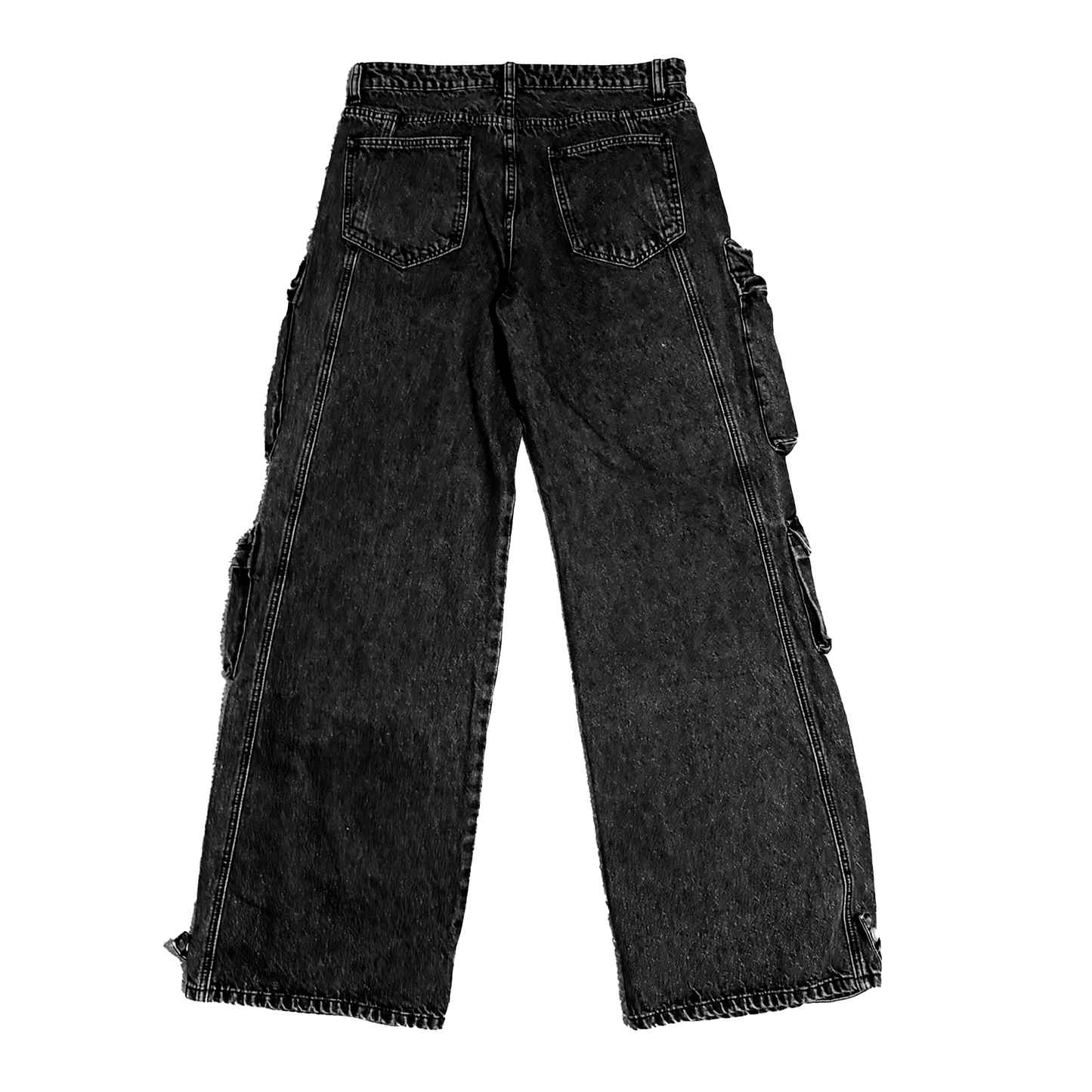 STONE WASHED CARGO DENIM