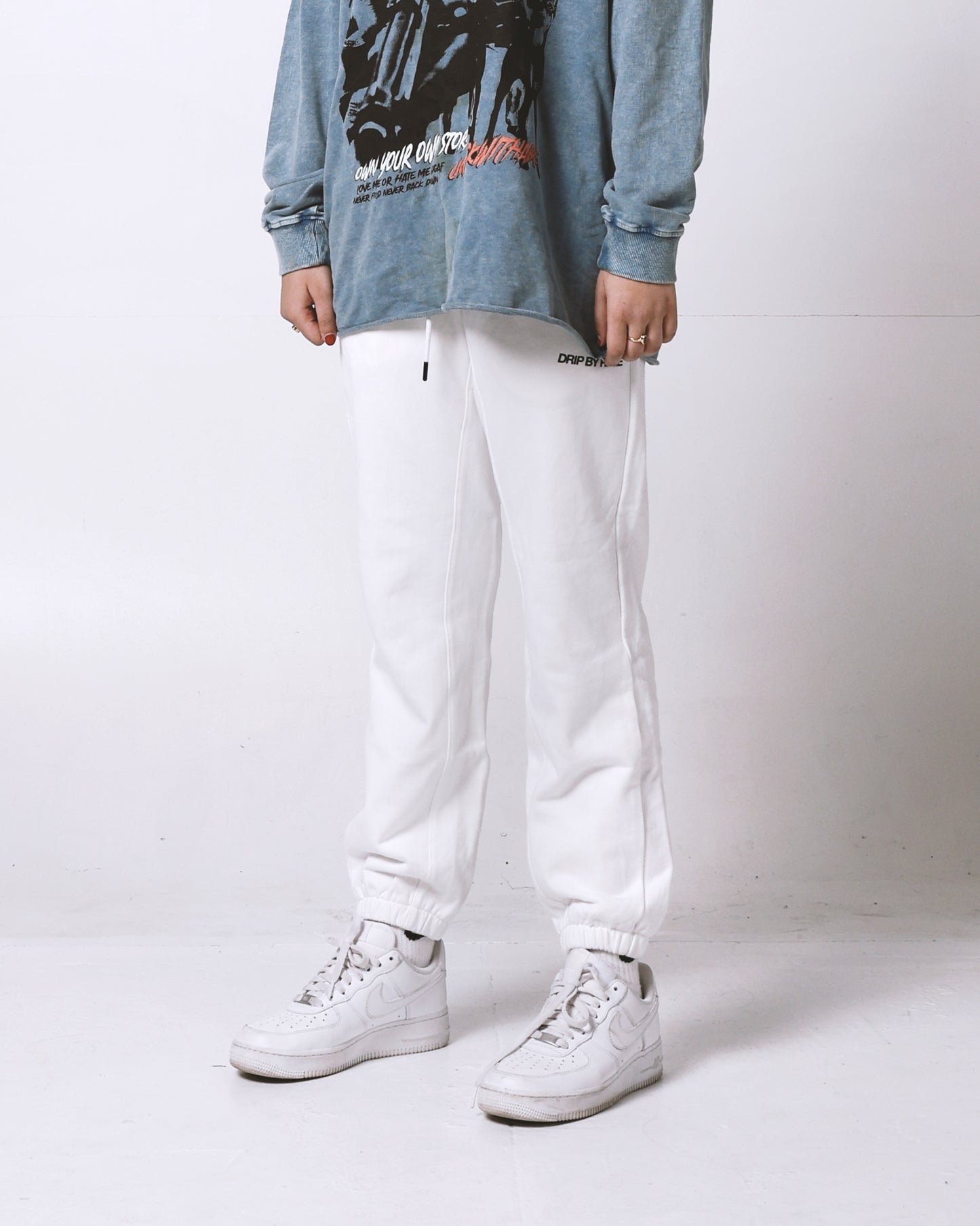 WHITE FRENCH TERRY SWEATPANTS