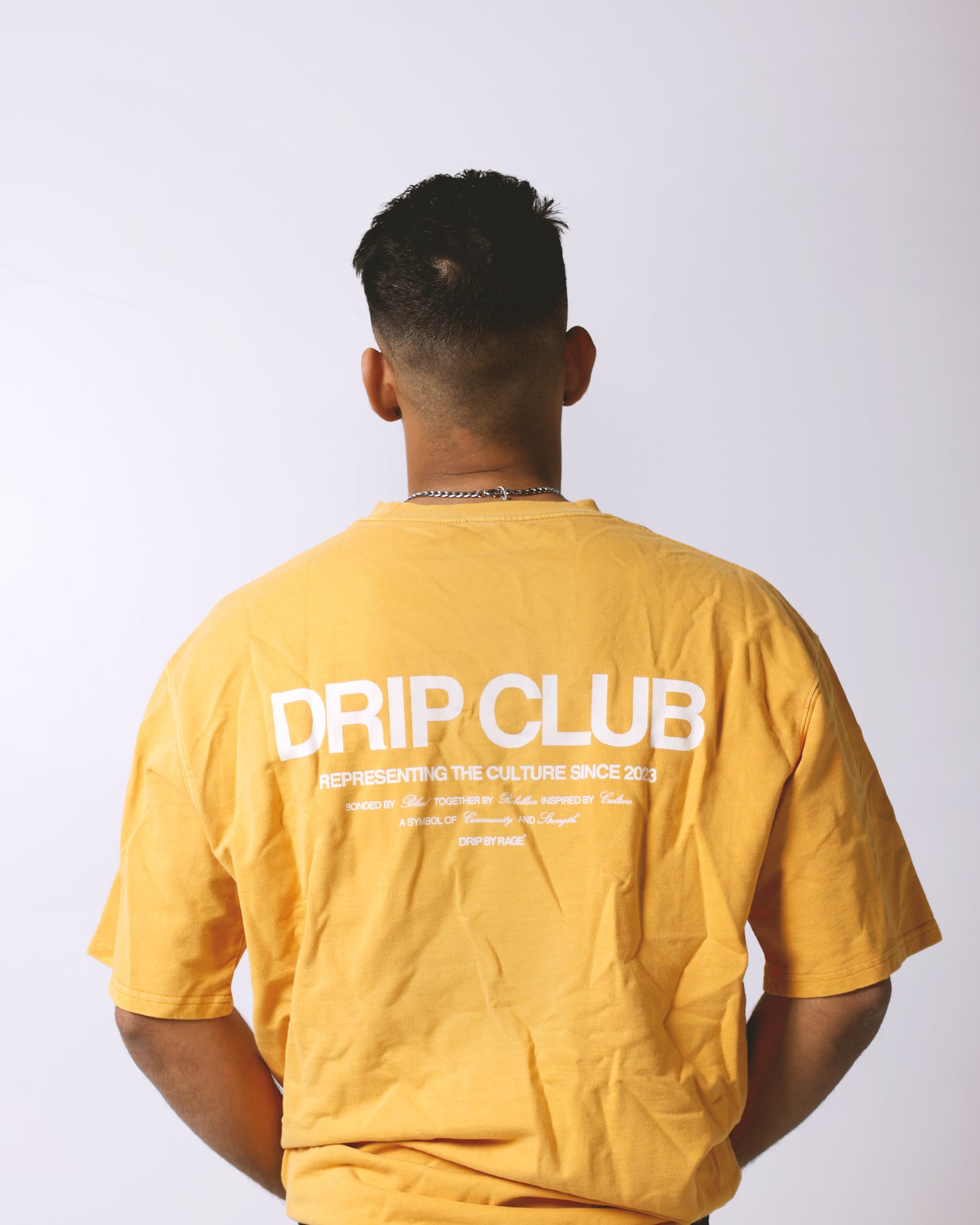 DRIP CLUB OVERSIZED FADED T-SHIRT YELLOW