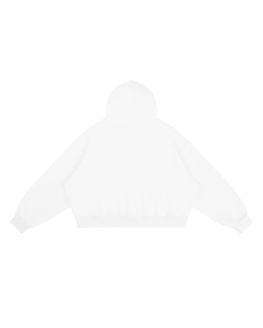 RAW AF BOXY HOODIE WHITE