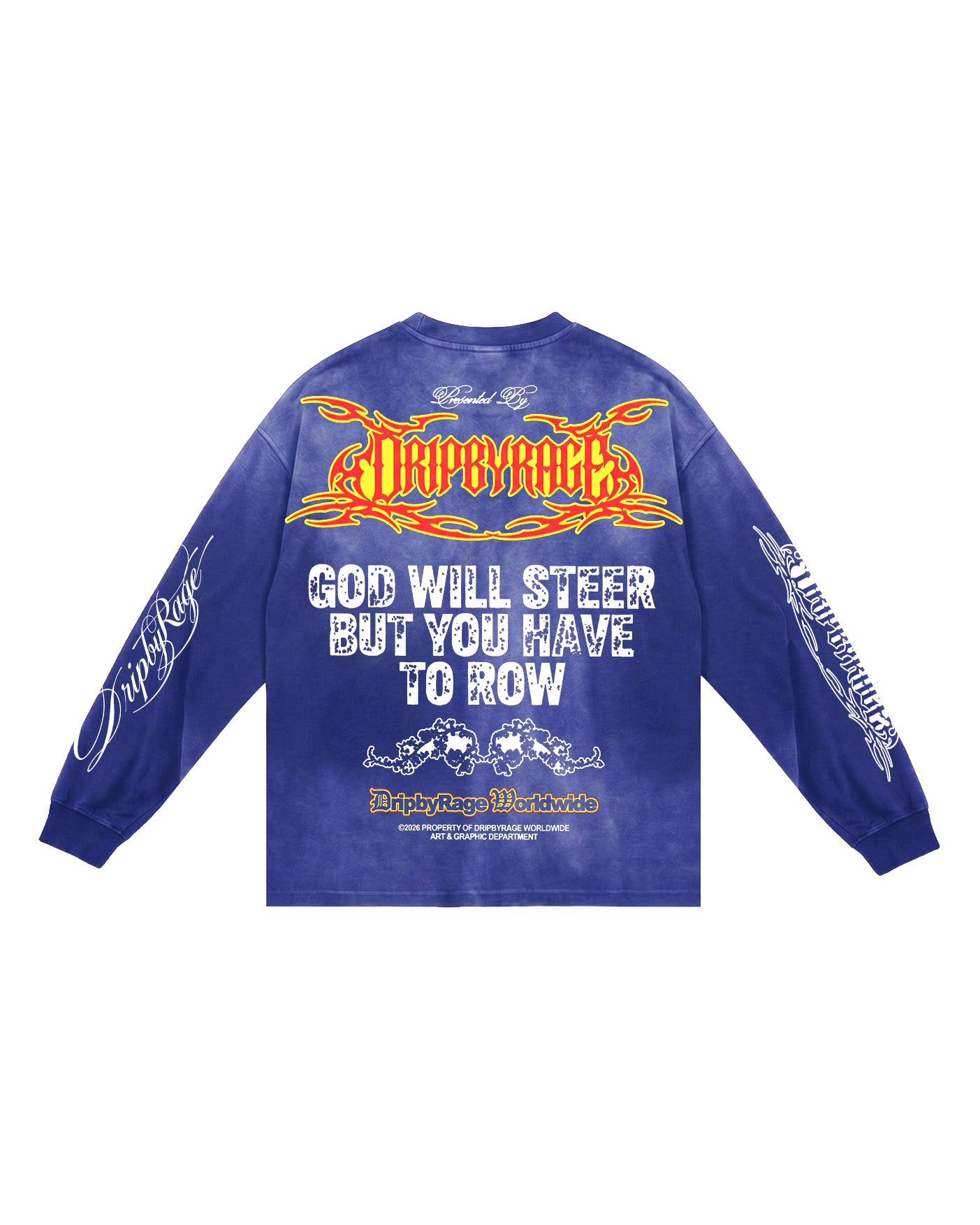 DOUBLE PRAYER FADED WASHED LONG SLEEVE T-SHIRT