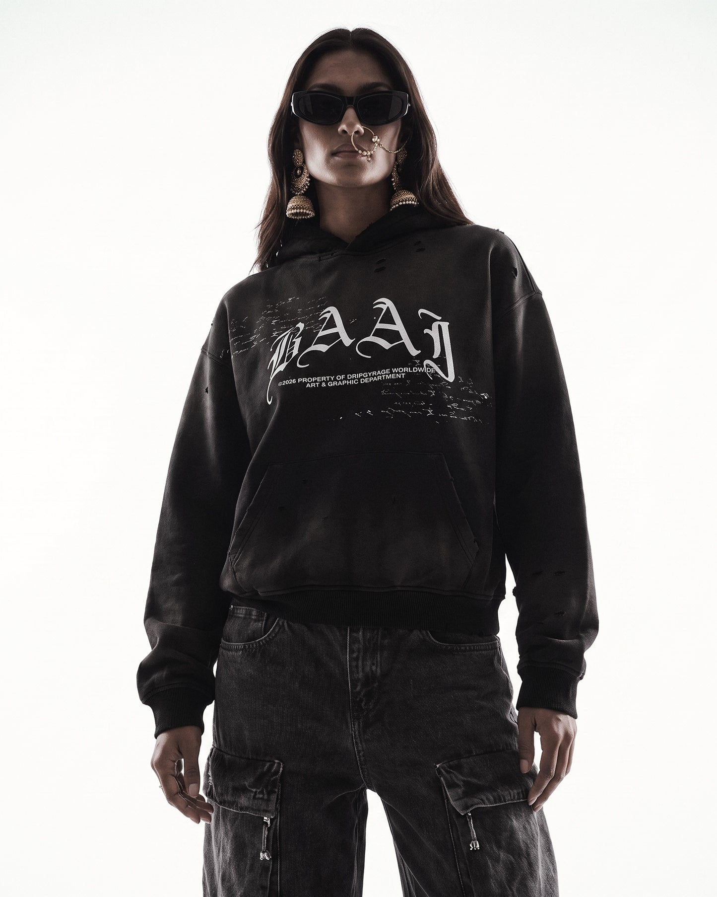 BAAJ DISTRESSED WASHED HOODIE
