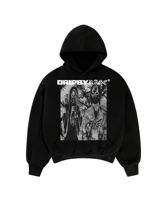 LOVE BIRDS BIG PRINT BOXY HOODIE