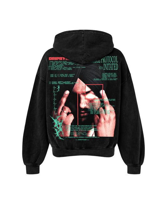 REBEL PROTOCOL OVERSIZED FADED HOODIE