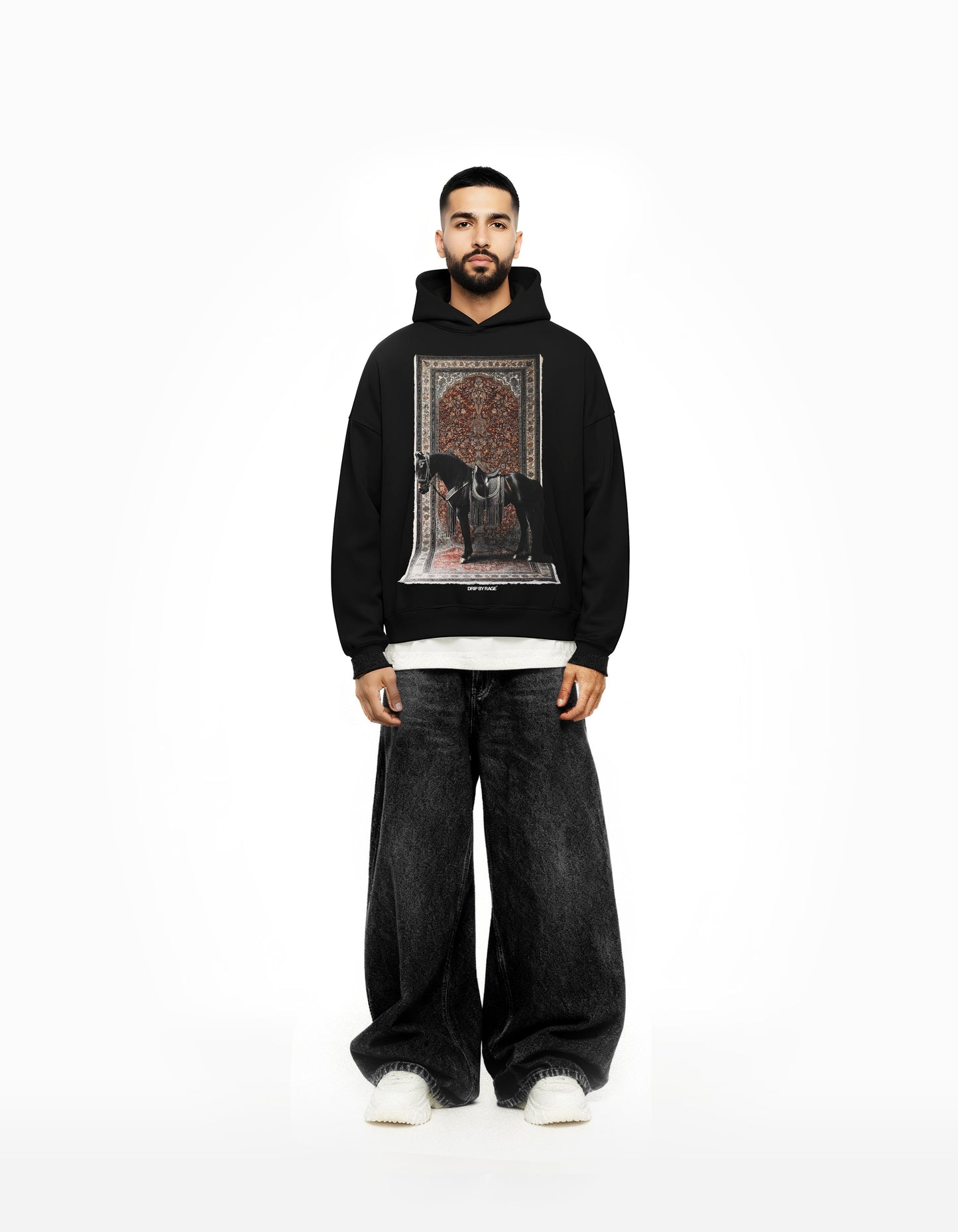 ROYALTY BIG PRINT SUN FADED BOXY HOODIE