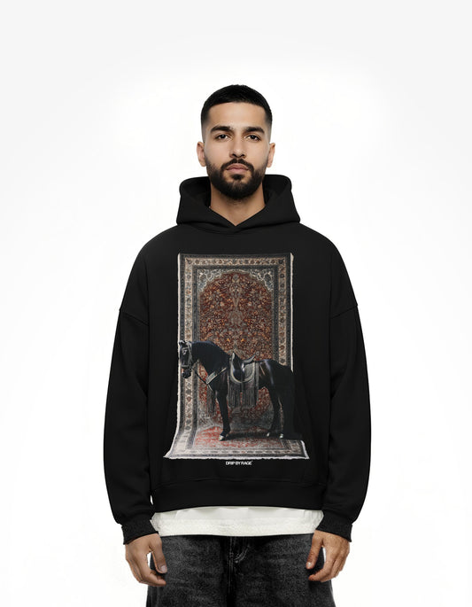 ROYALTY BIG PRINT SUN FADED BOXY HOODIE