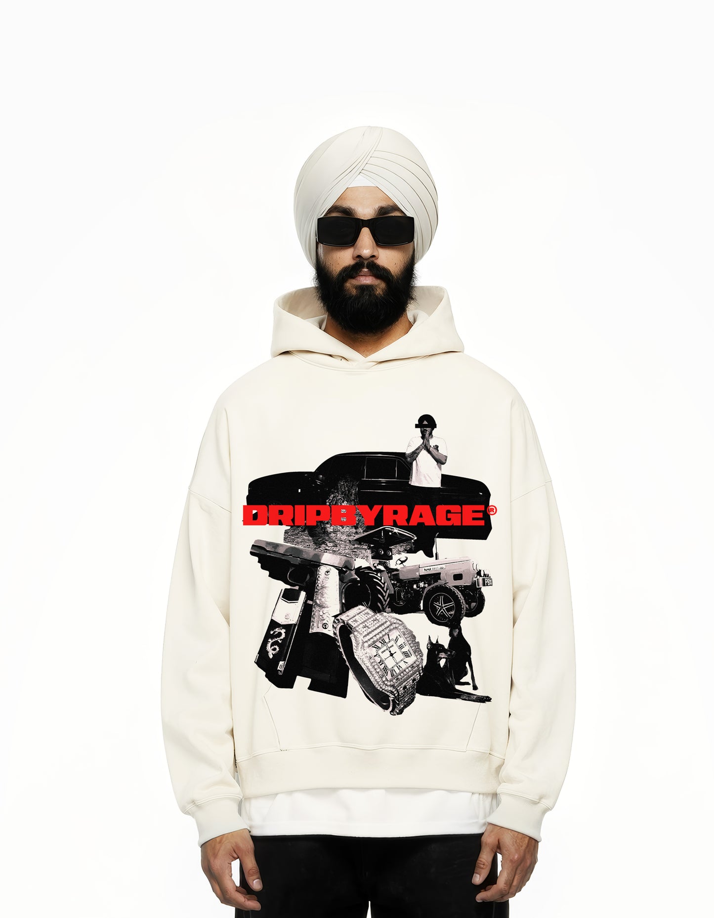 LIFE OF HIP-HOP BIG PRINT BOXY HOODIE