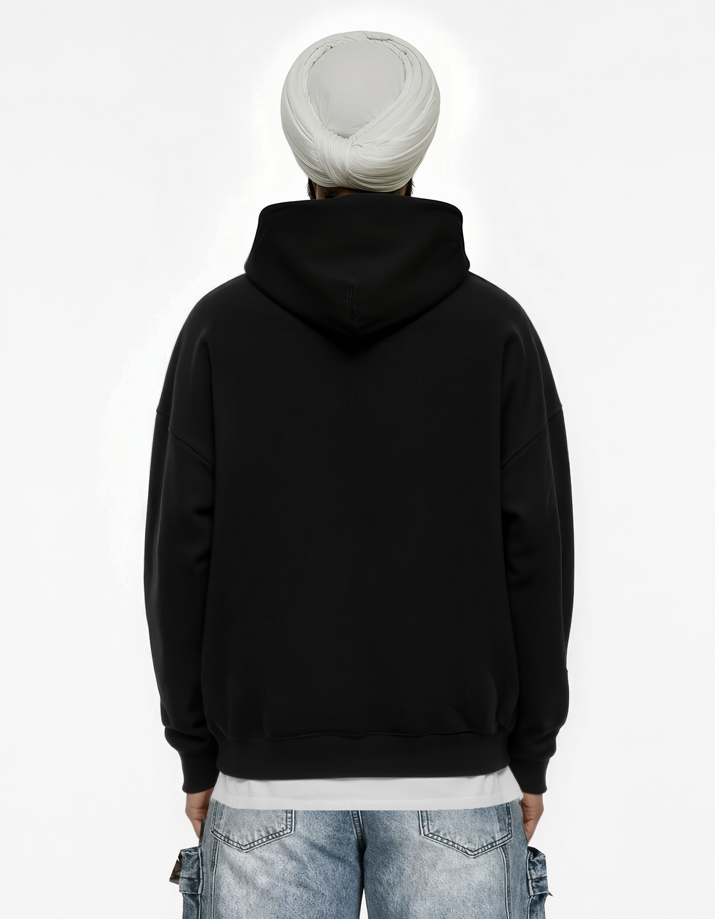 NO FEAR BLACK BIG PRINT BOXY HOODIE