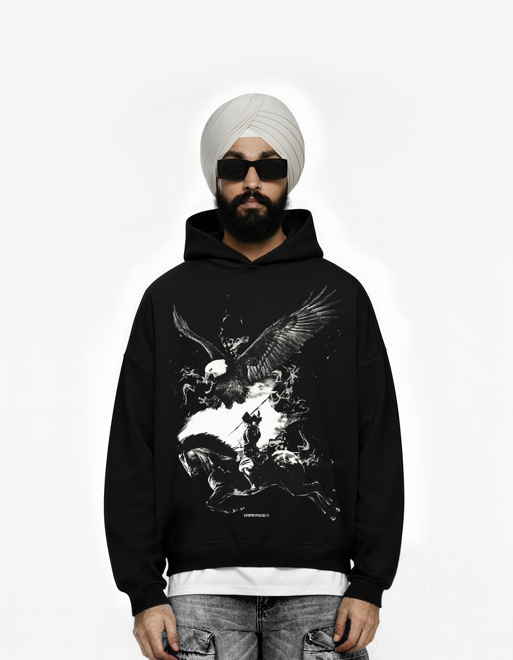NO FEAR BLACK BIG PRINT BOXY HOODIE