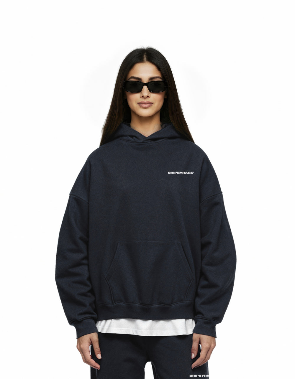 NAVY BLUE HEAVY BOXY HOODIE