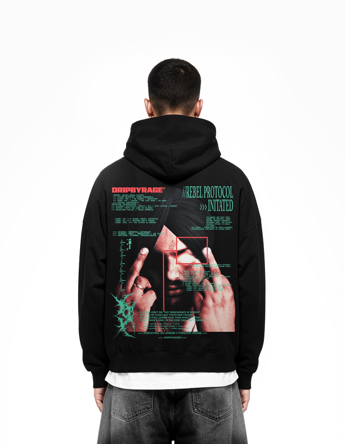 REBEL PROTOCOL SUN FADED BOXY HOODIE