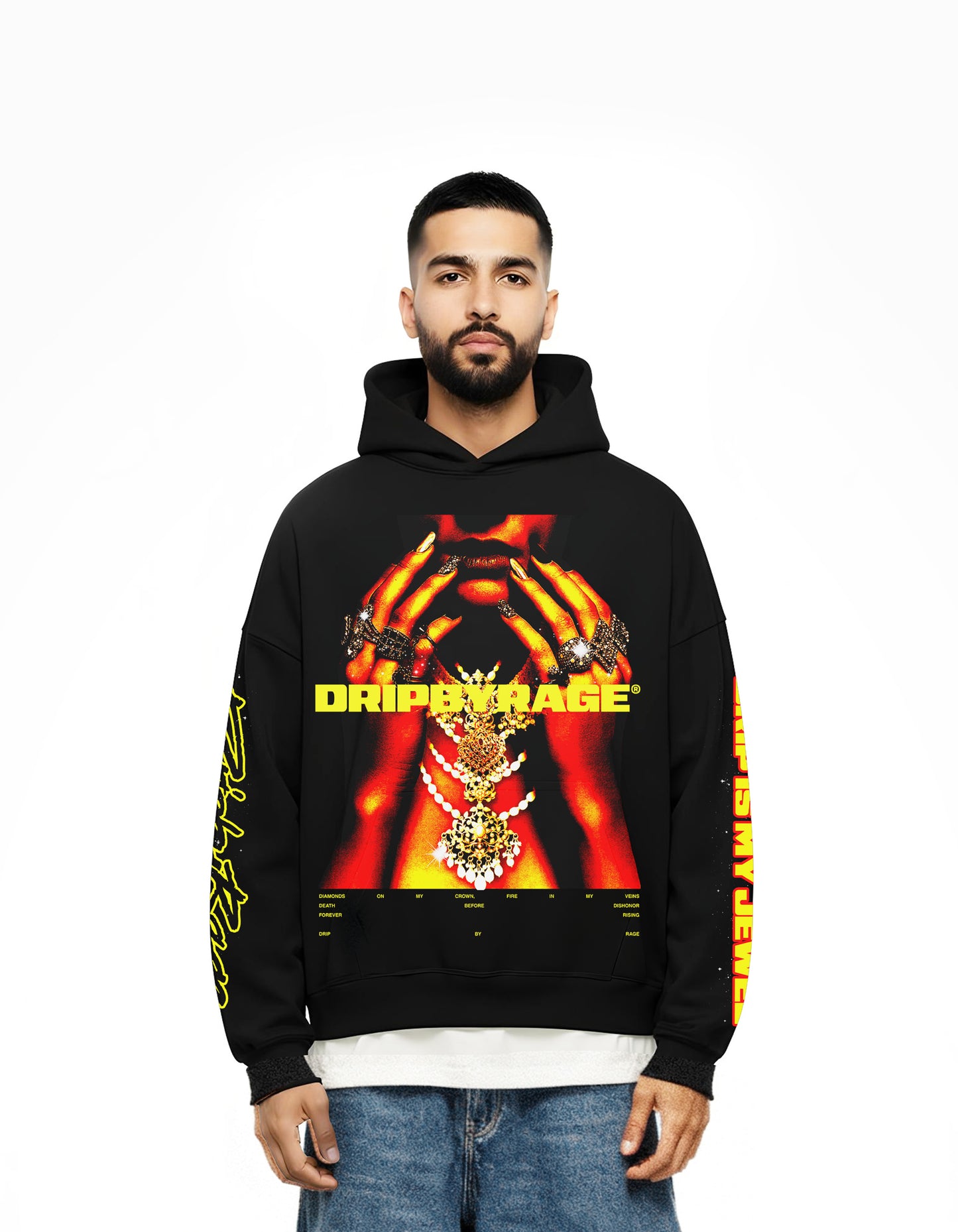 DRIP IS MY JEWEL BIG PRINT BOXY HOODIE