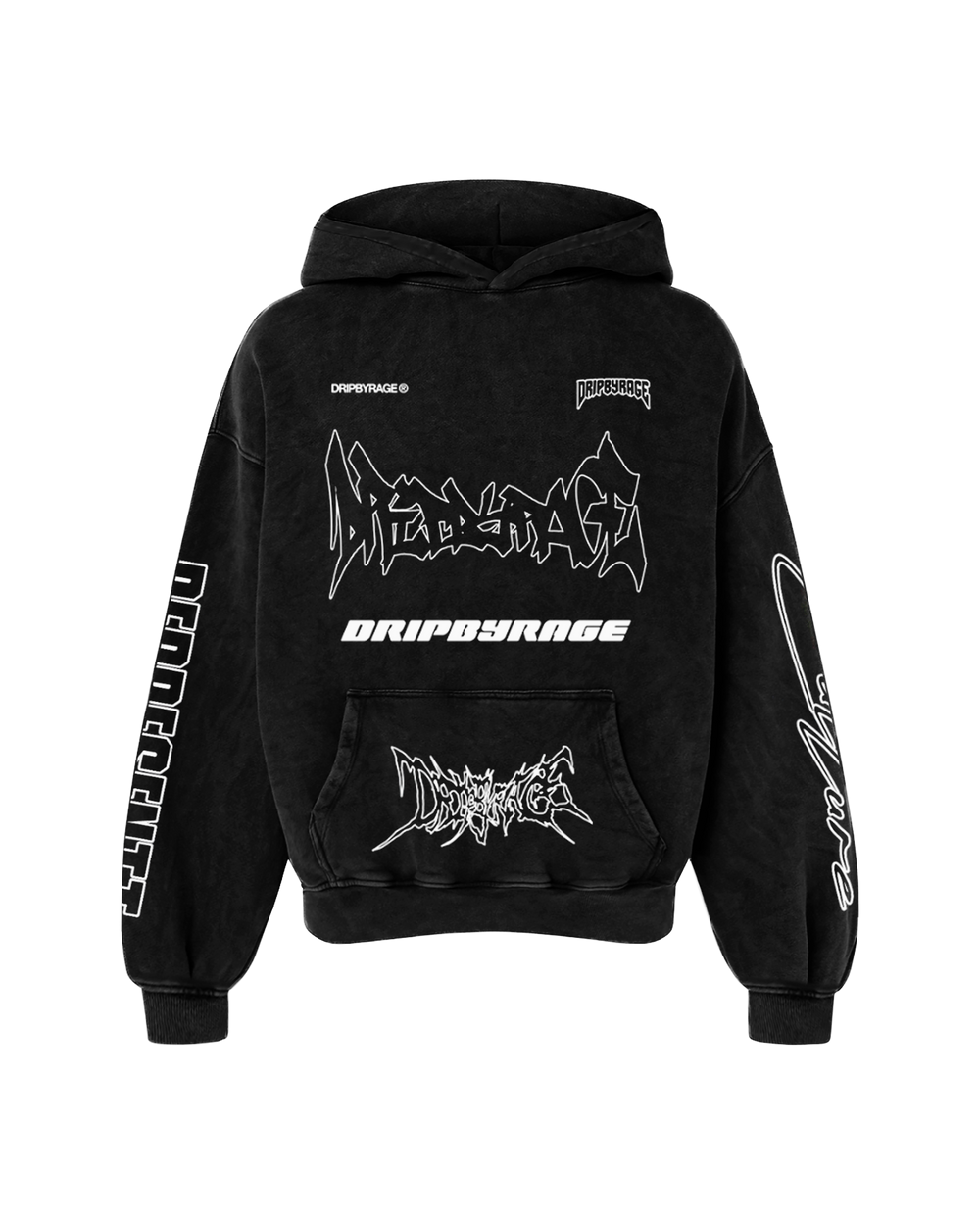 RAGE RACING OVERSIZED FADED HOODIE