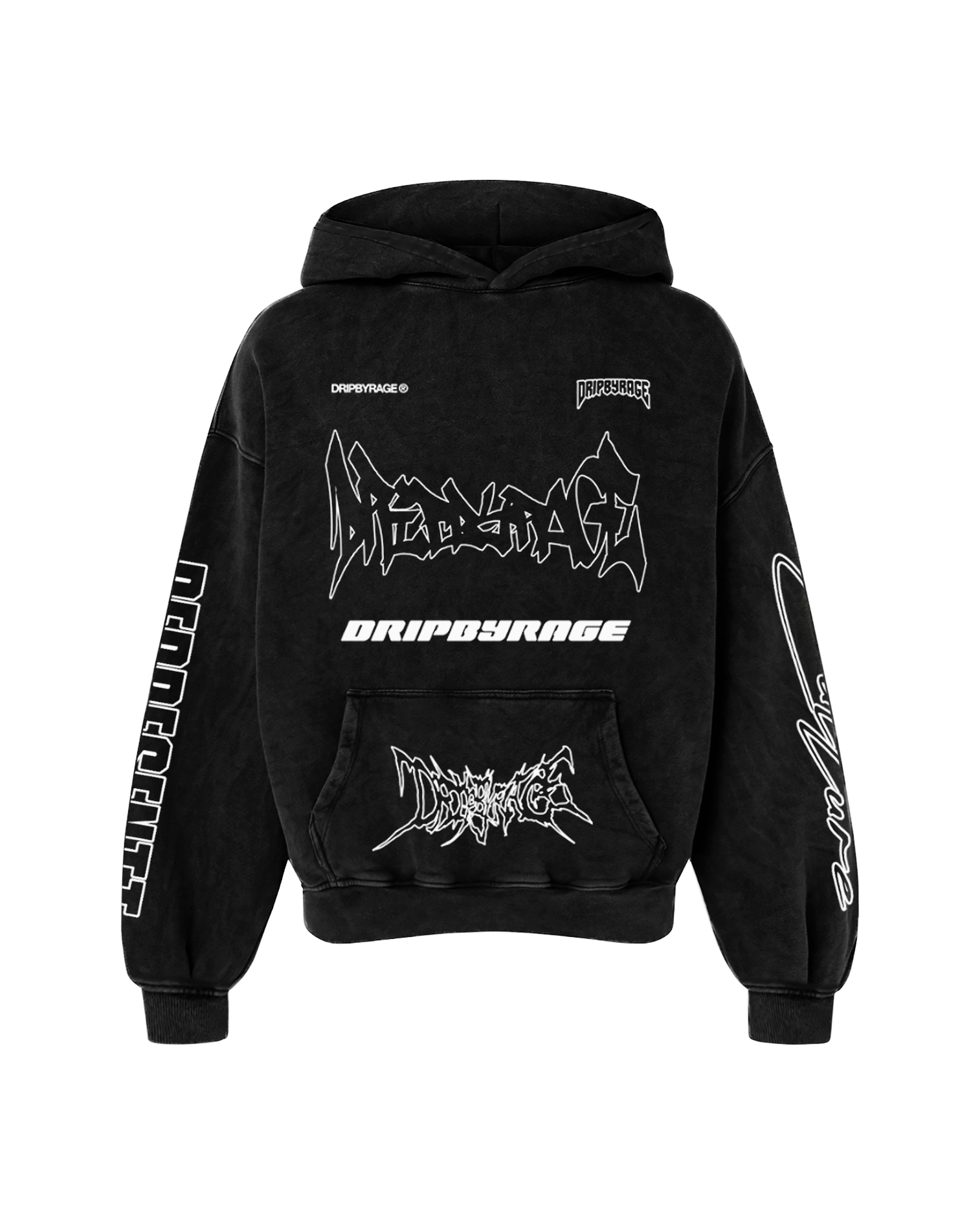 RAGE RACING OVERSIZED FADED HOODIE