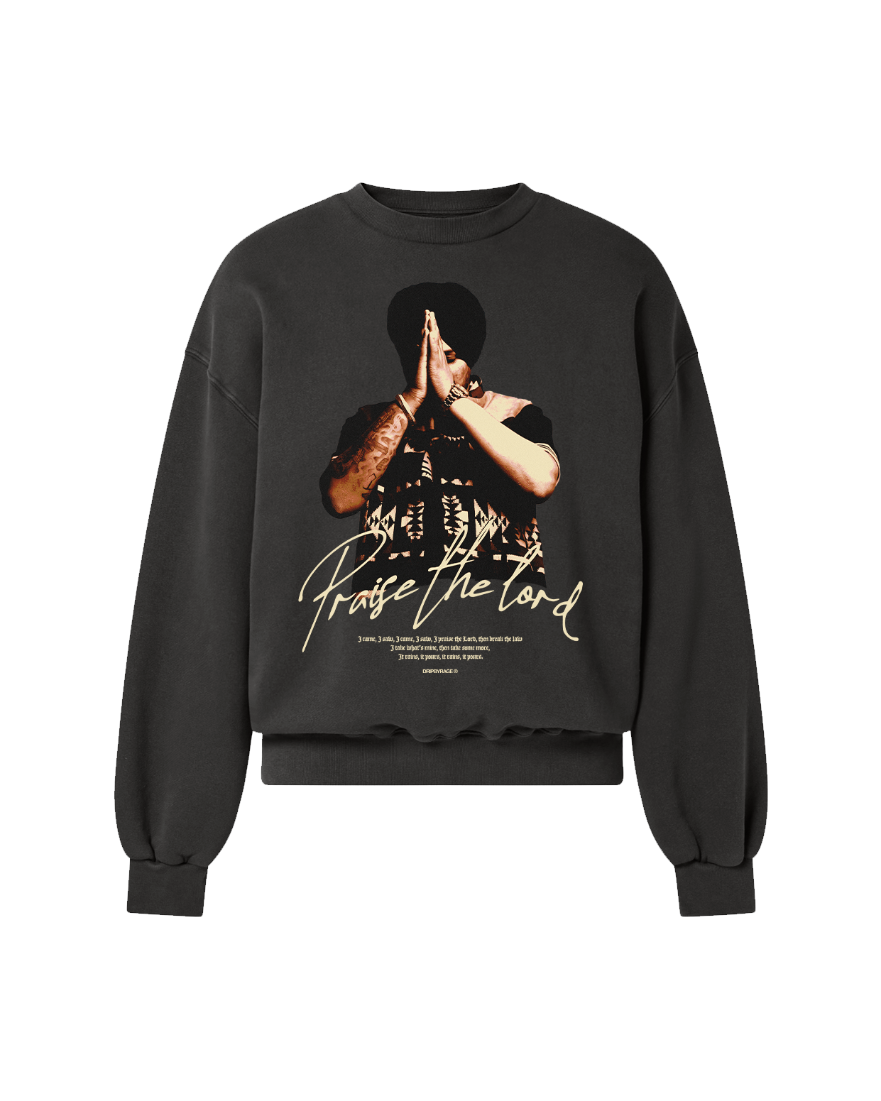 PRAISE THE LORD SWEATSHIRT CHARCOAL GREY