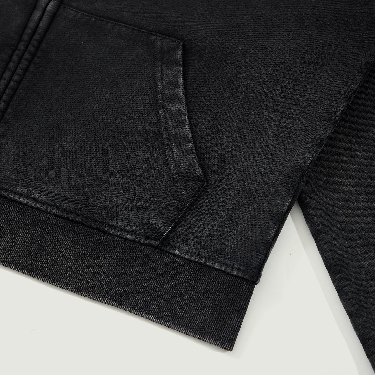 HUSAN OVERSIZED FADED ZIP-UP HOODIE