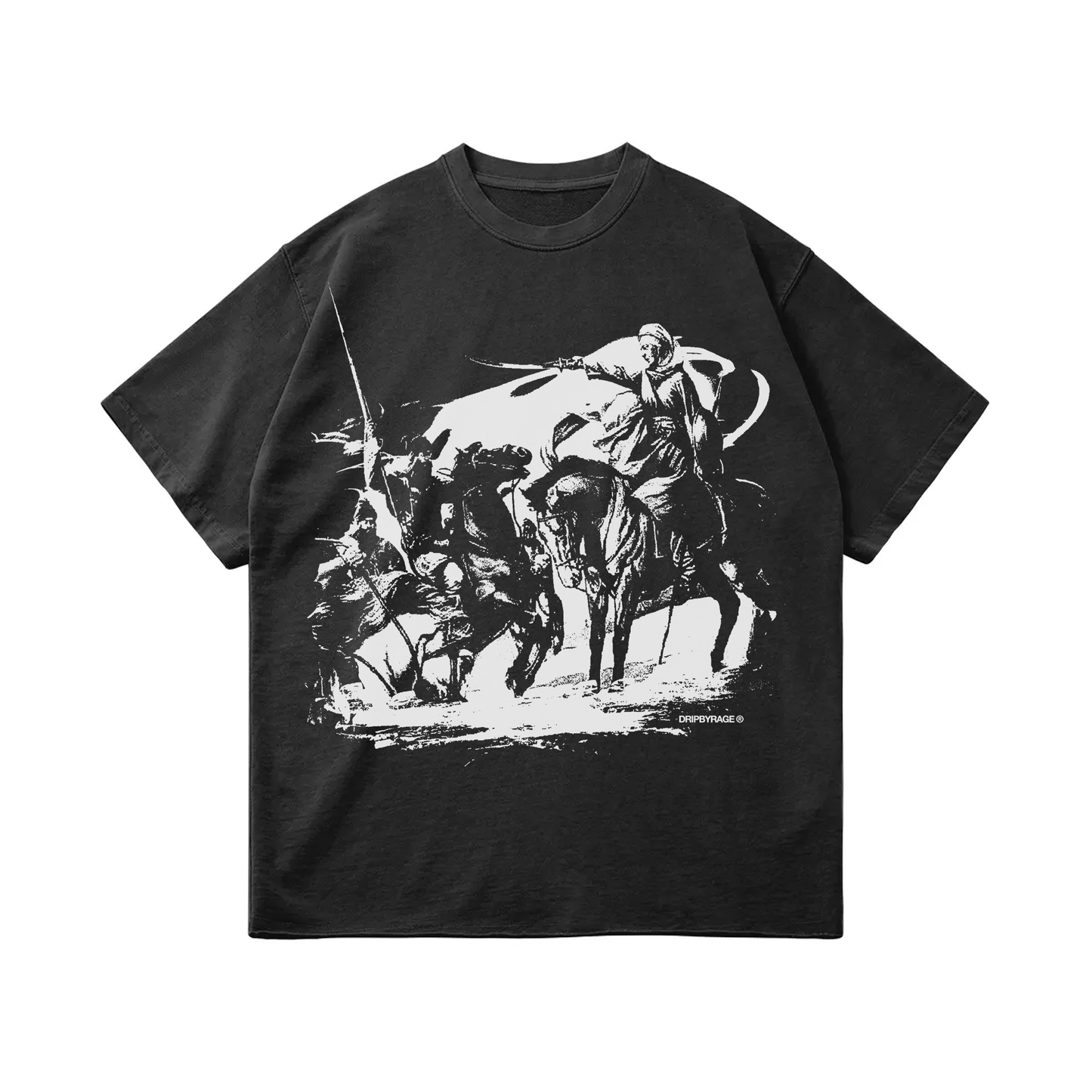 MAI BHAGO OVERSIZED FADED T-SHIRT BLACK