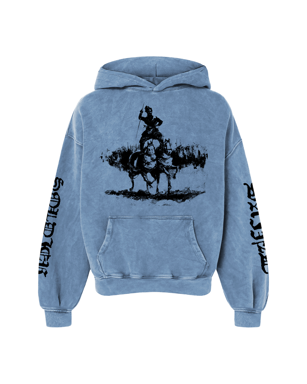 SAINT WARRIOR OVERSIZED WASHED HOODIE BLUE