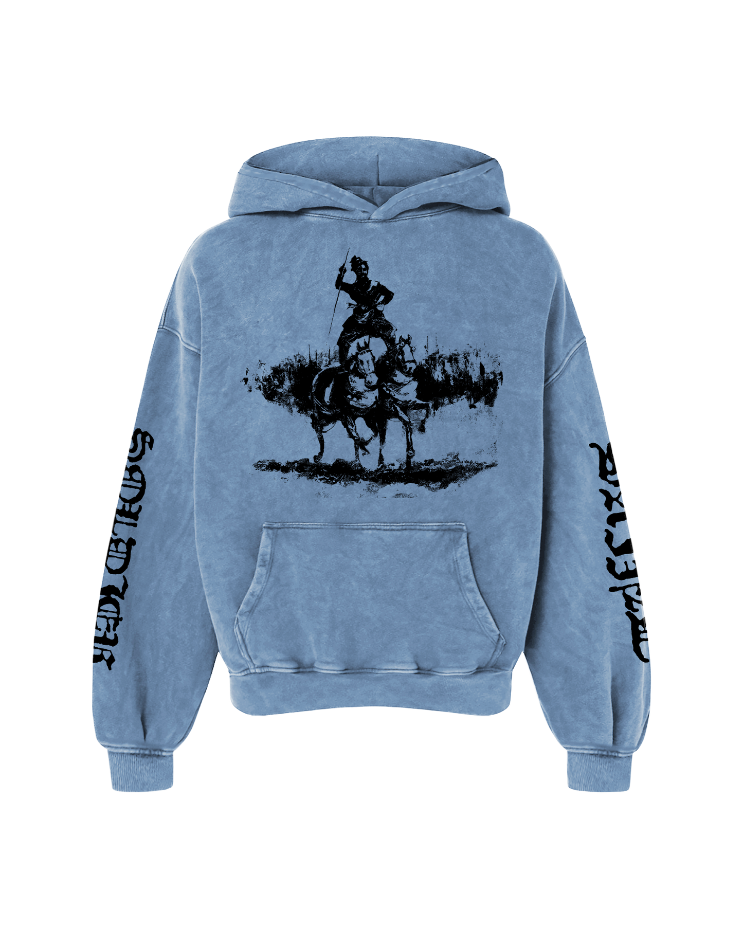 SAINT WARRIOR OVERSIZED WASHED HOODIE BLUE