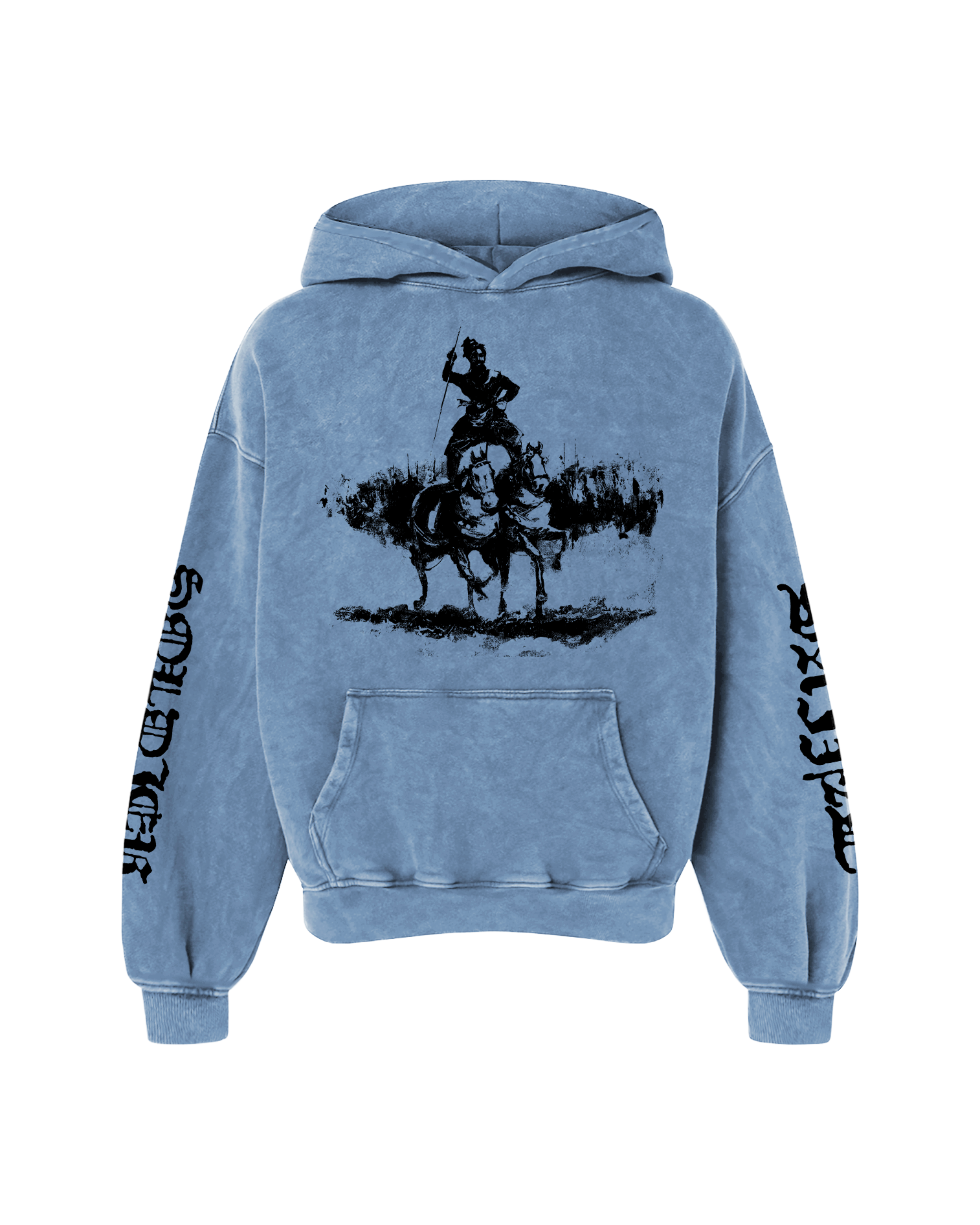 SAINT WARRIOR OVERSIZED WASHED HOODIE BLUE