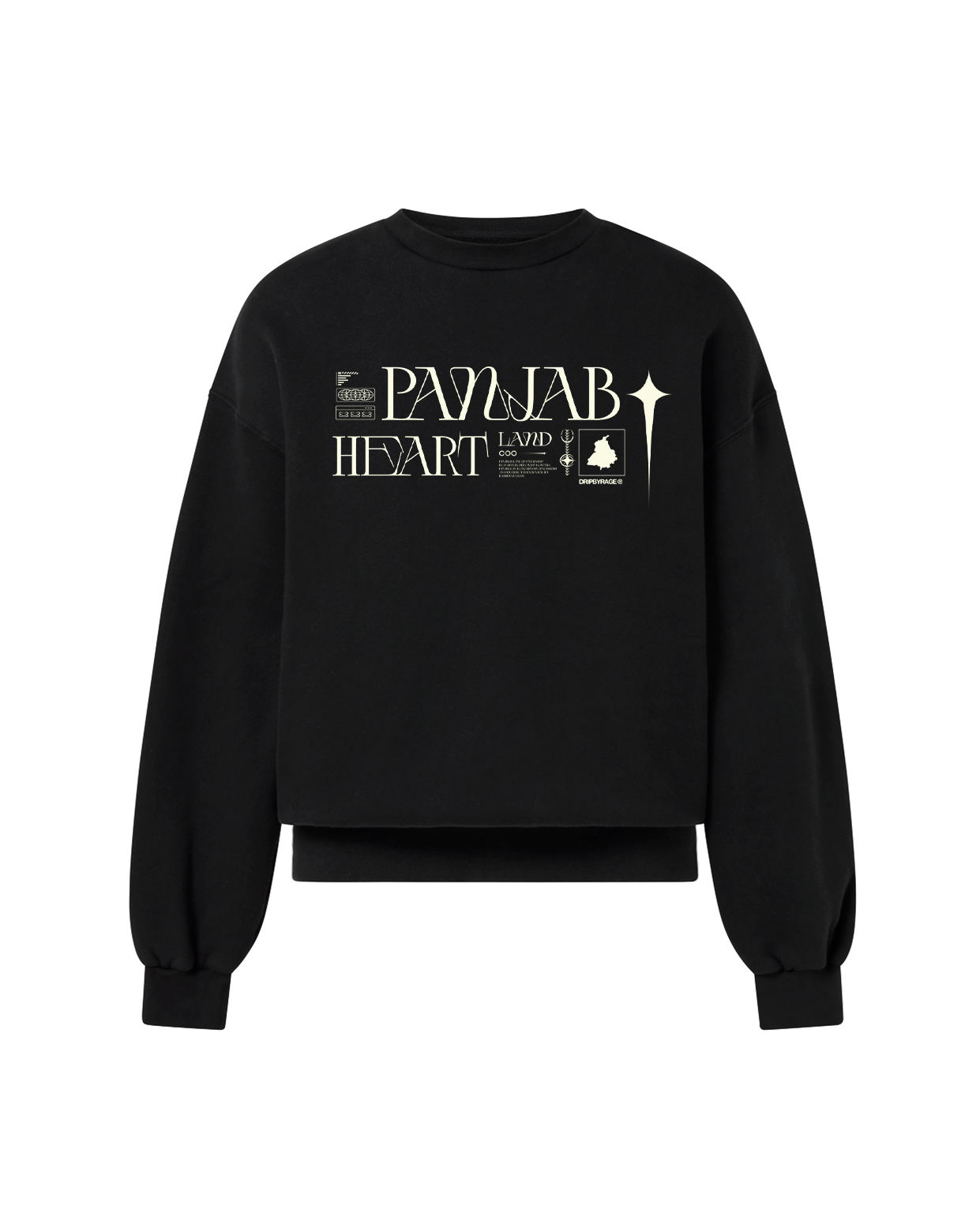 PANJAB Y2K SWEATSHIRT BLACK