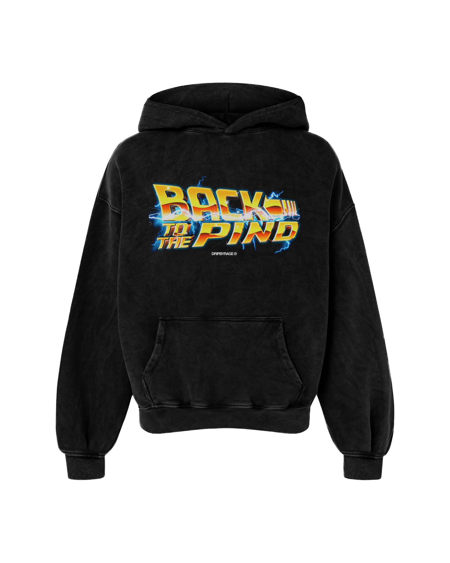 BACK TO THE PIND OVERSIZED FADED HOODIE BLACK - Drip by Rage