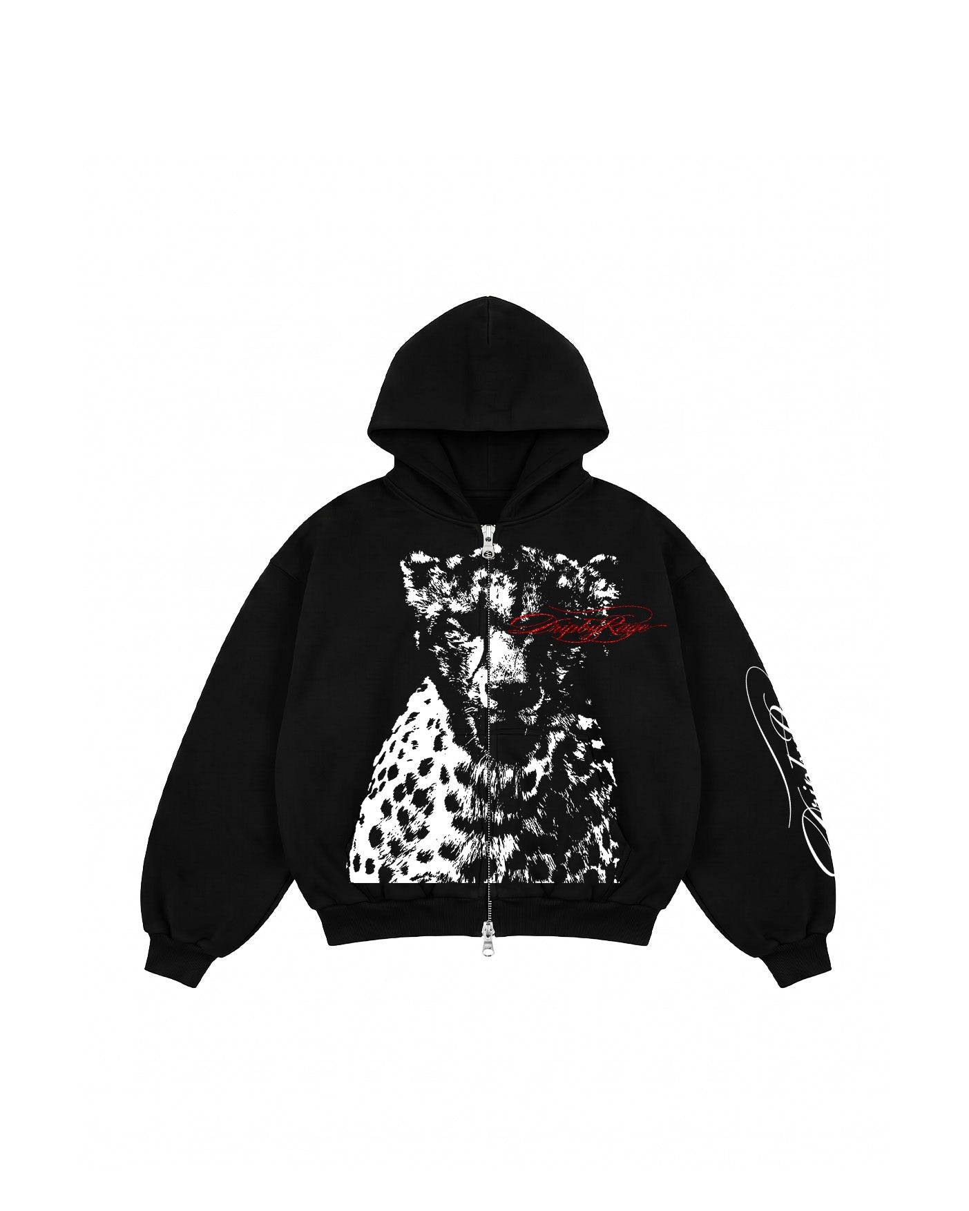 CHEETAH BOXY ZIP-UP HOODIE PODpartner