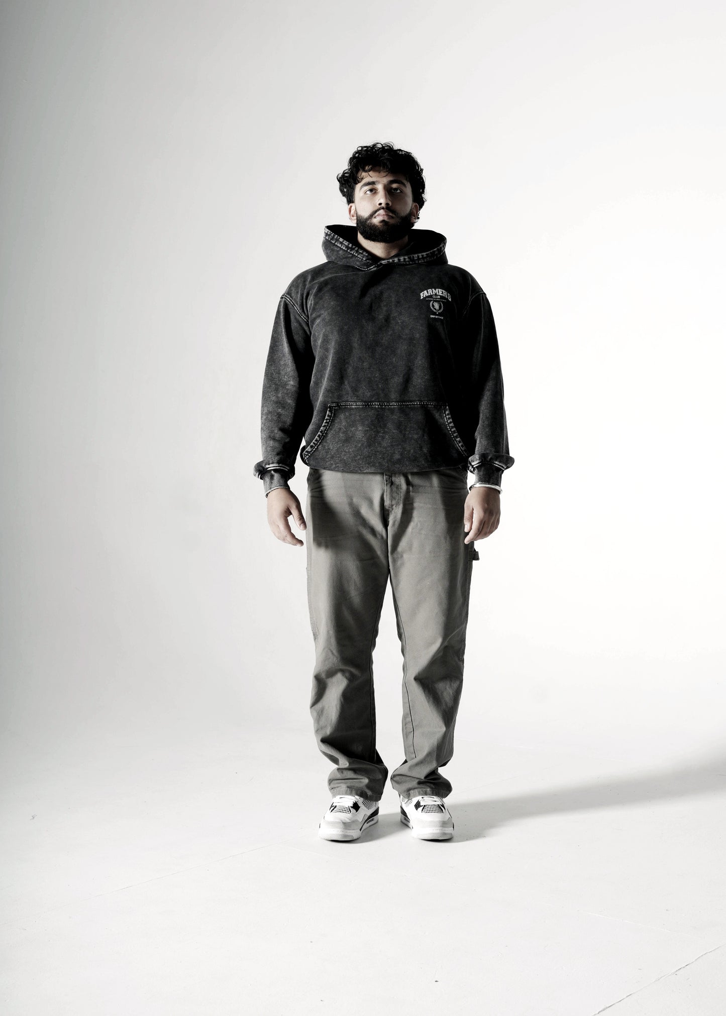 FARMERS CLUB OVERSIZED FADED HOODIE BLACK