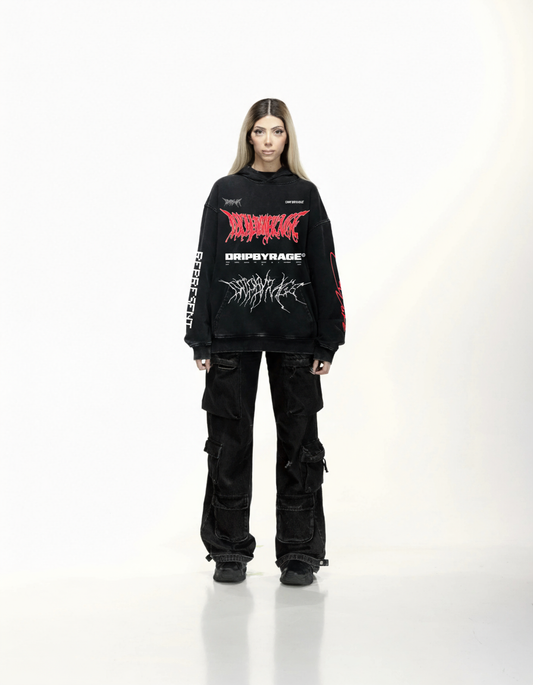 RAGE RACING V2 FADED HOODIE