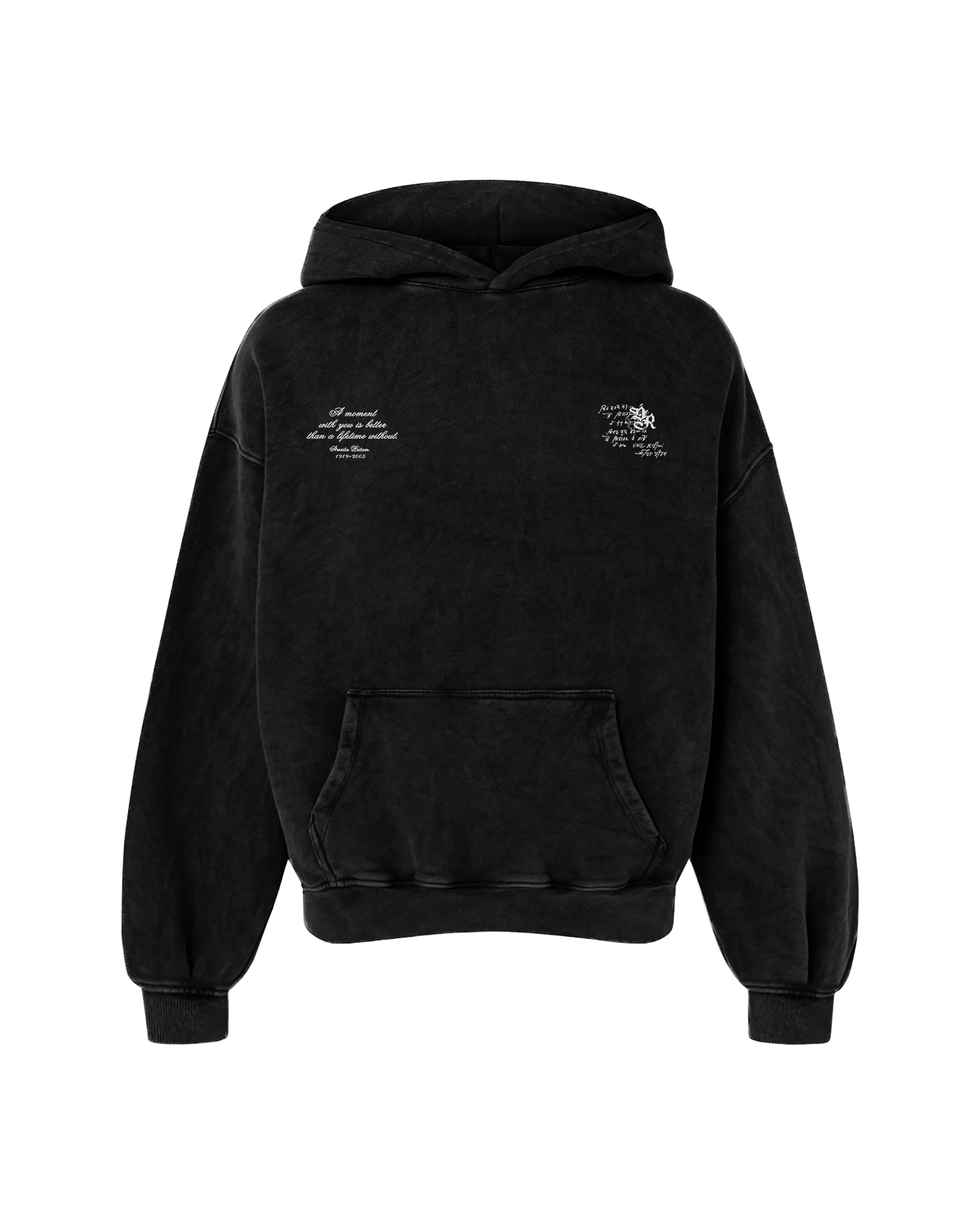 AMRITA OVERSIZED FADED HOODIE BLACK