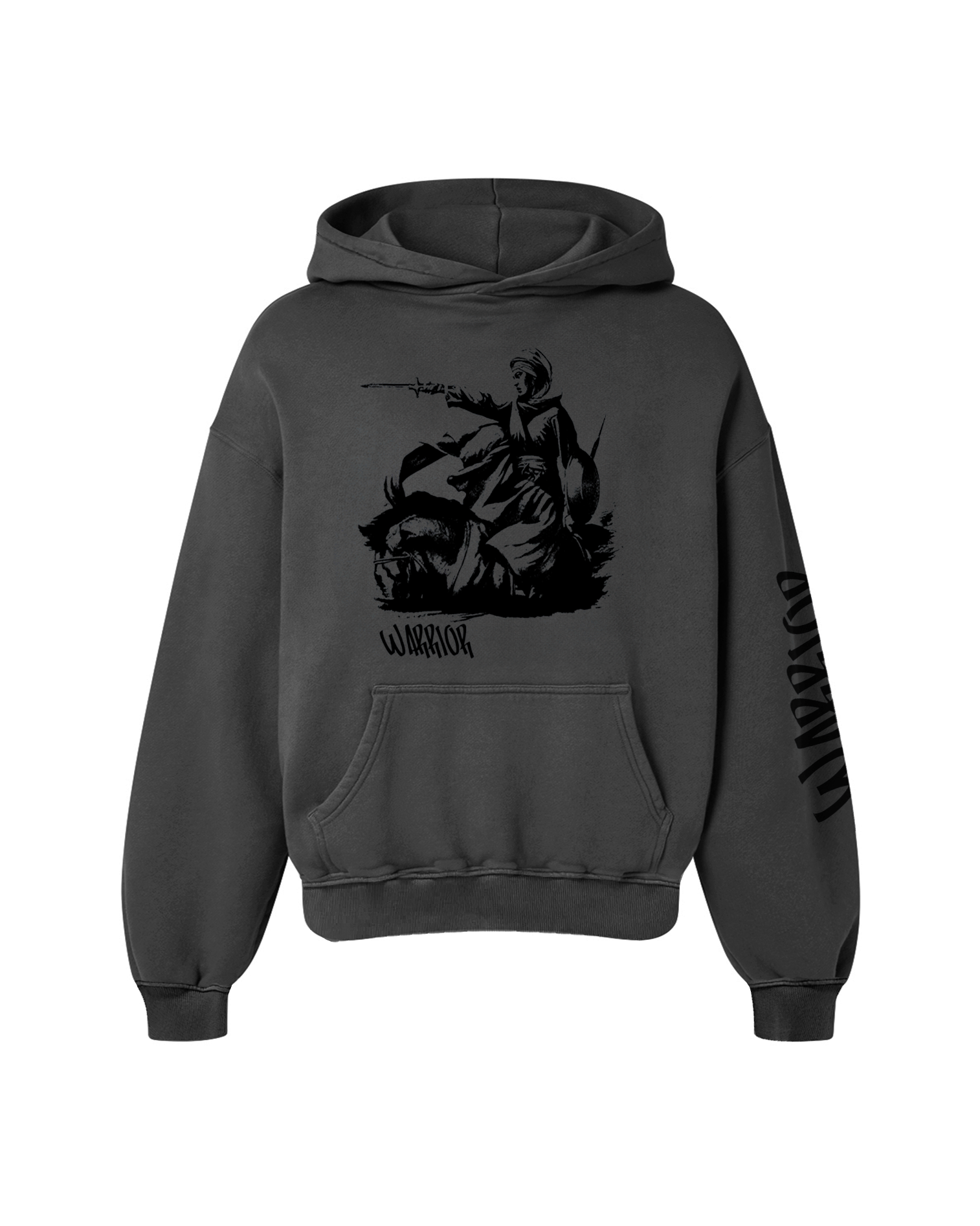 KAUR WARRIOR OVERSIZED FADED HOODIE GREY