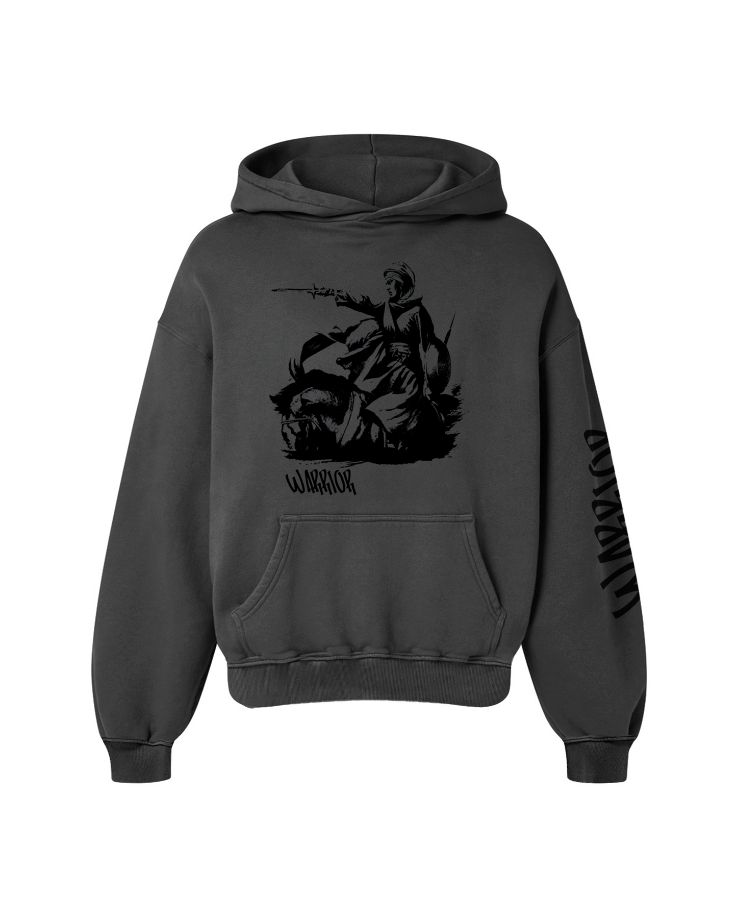 KAUR WARRIOR OVERSIZED FADED HOODIE GREY