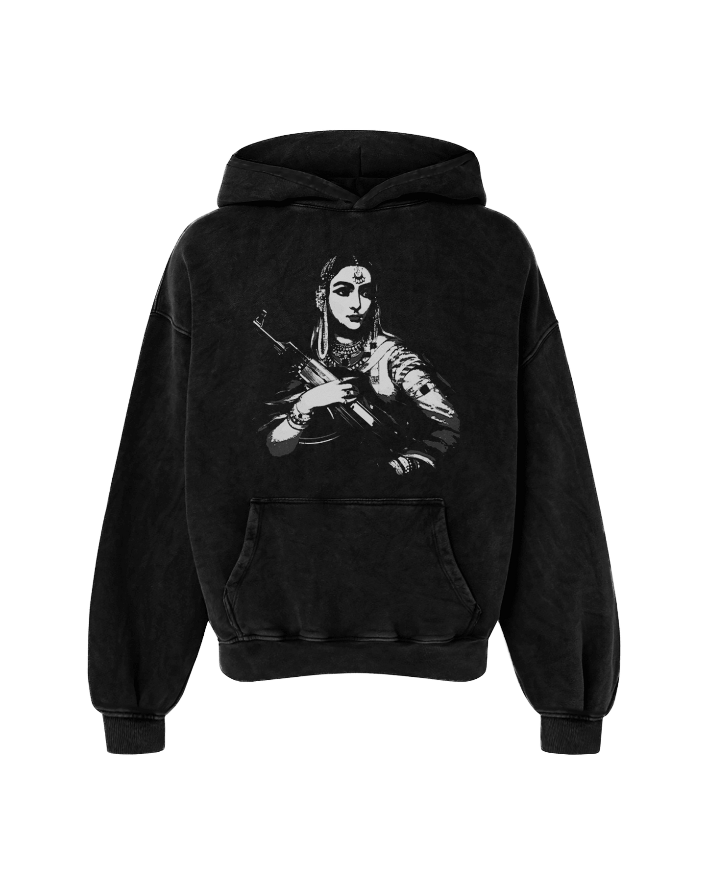GANGSTER QUEEN OVERSIZED HOODIE FADED BLACK - Drip by Rage