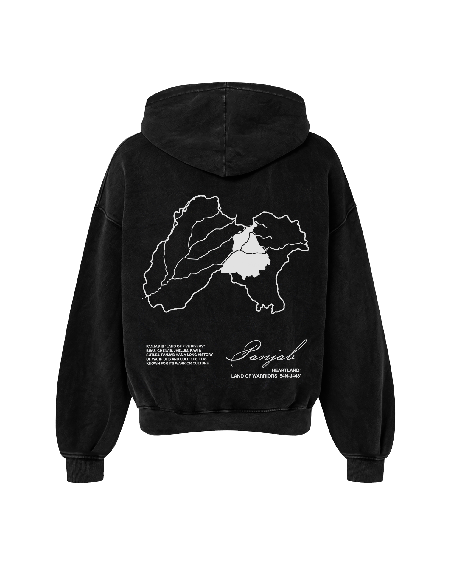 PANJAB OVERSIZED FADED HOODIE BLACK